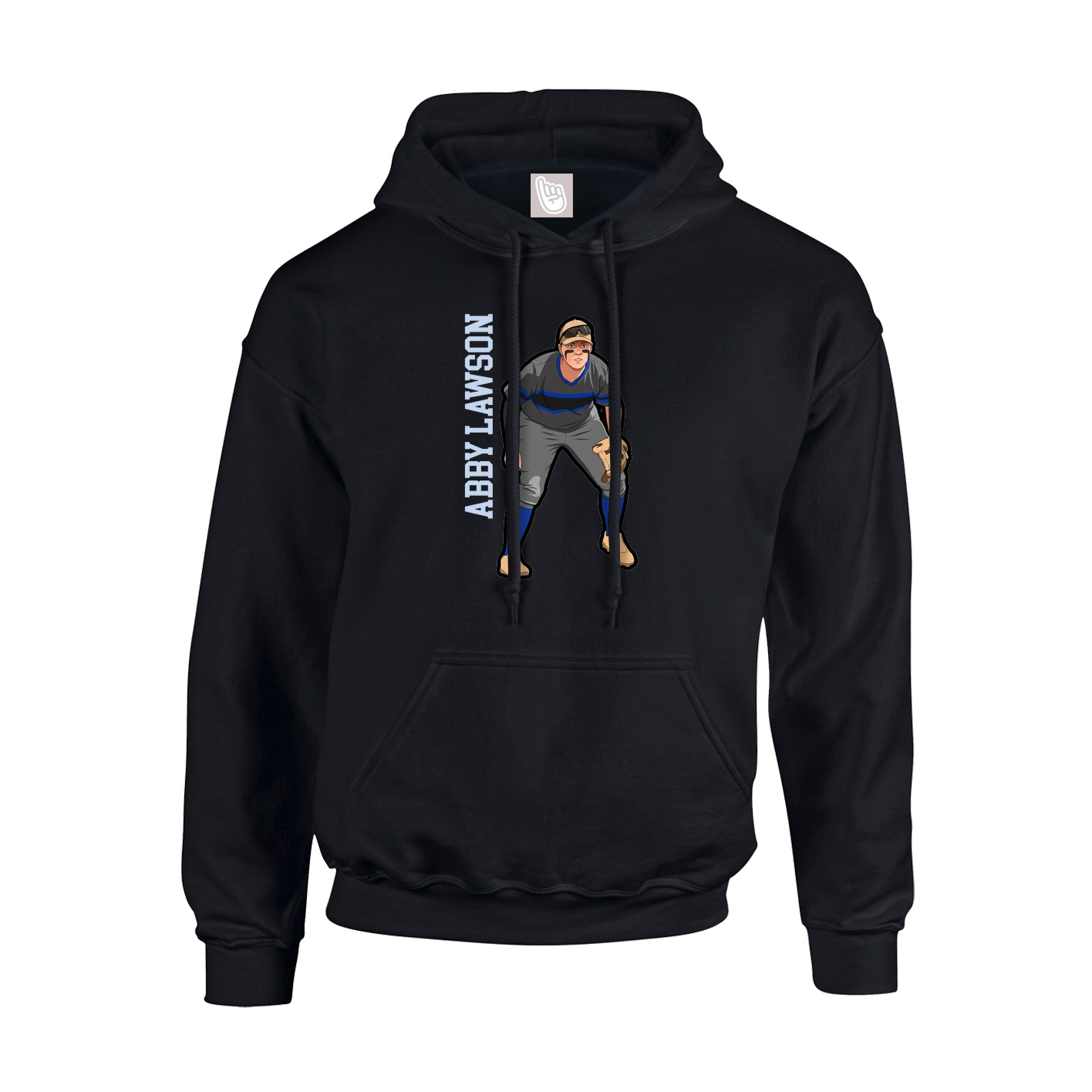 Youth Hoodie — Name Vertical in Black