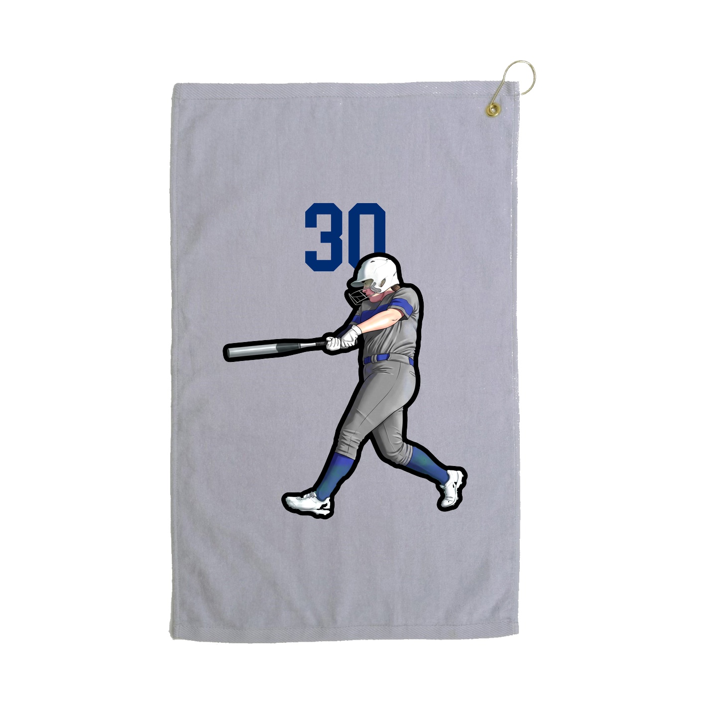 Golf Towel — Number Top in Grey