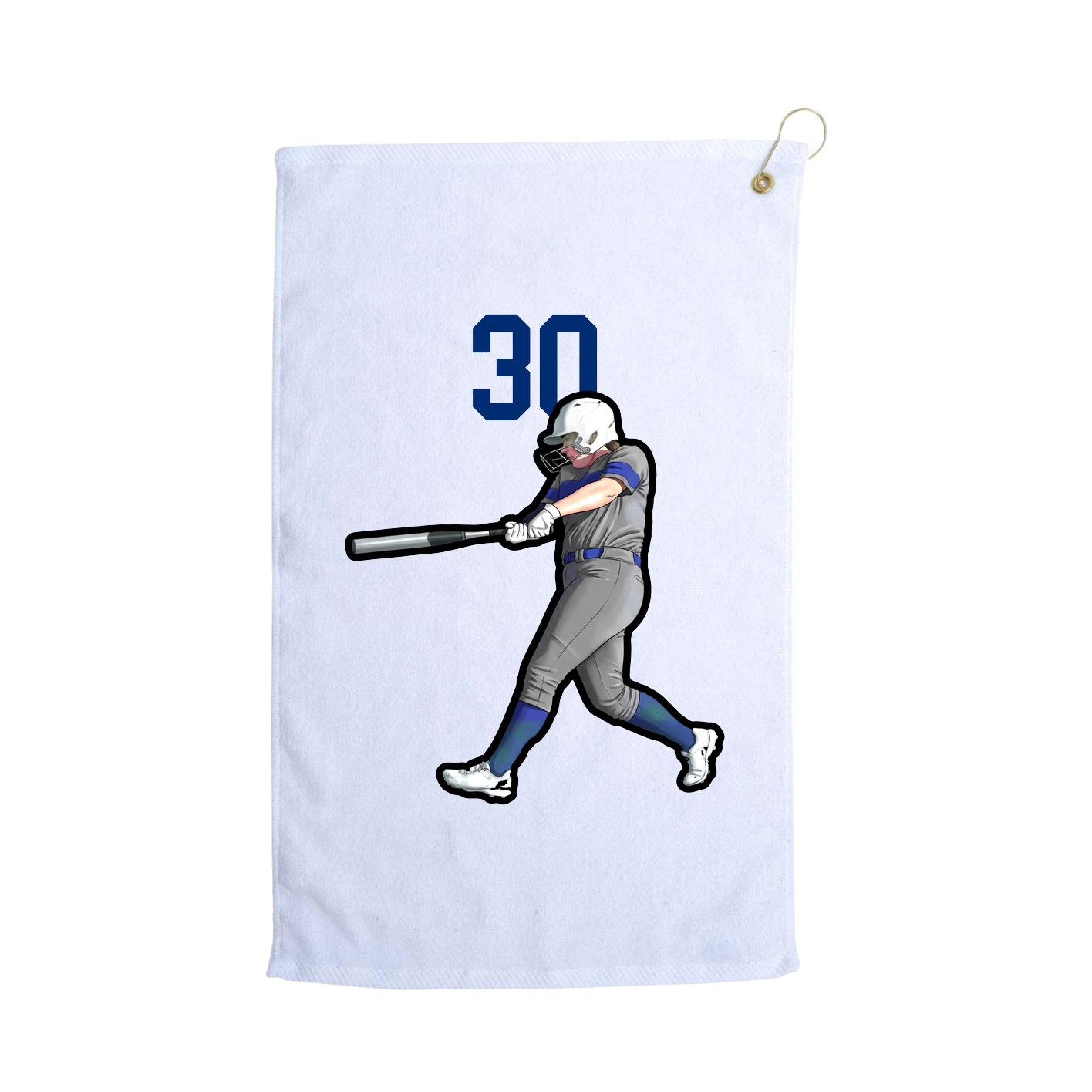 Golf Towel — Number Top in White