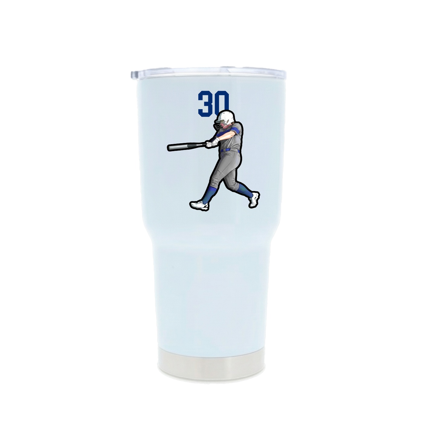 30oz Stainless Steel Tumbler — Number Top in White