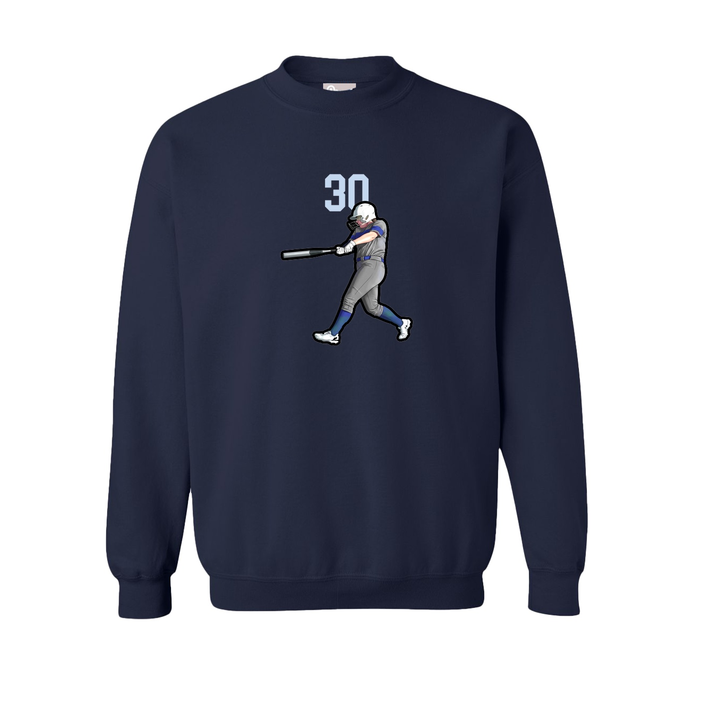 Fleece Crew — Number Top in Navy