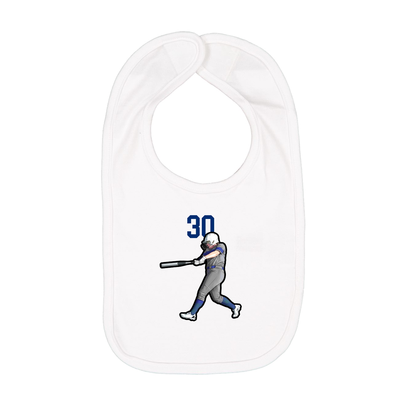 Infant Bib — Number Top in White