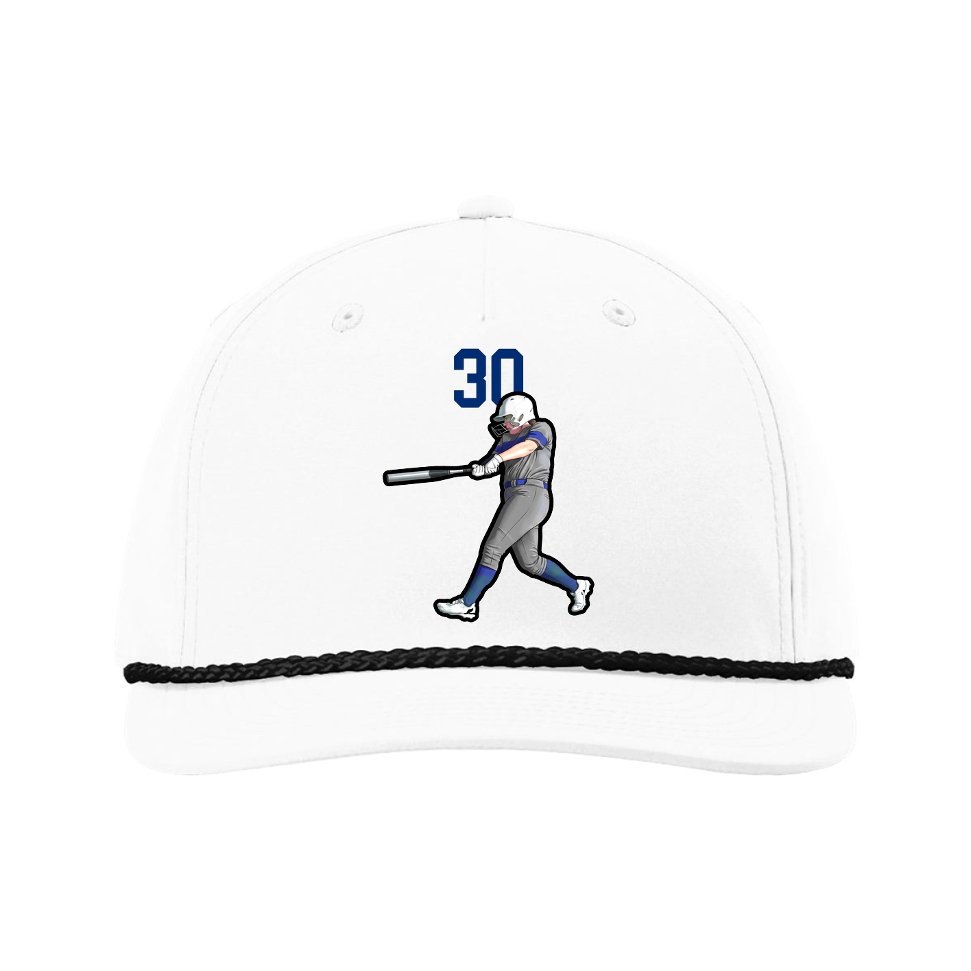 Five-Panel Classic Rope Cap — Number Top in White
