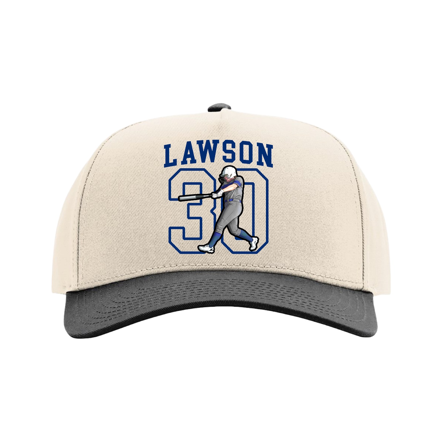 Full Fabric Five-Panel Champ Cap — Shirsey in Cream/Black