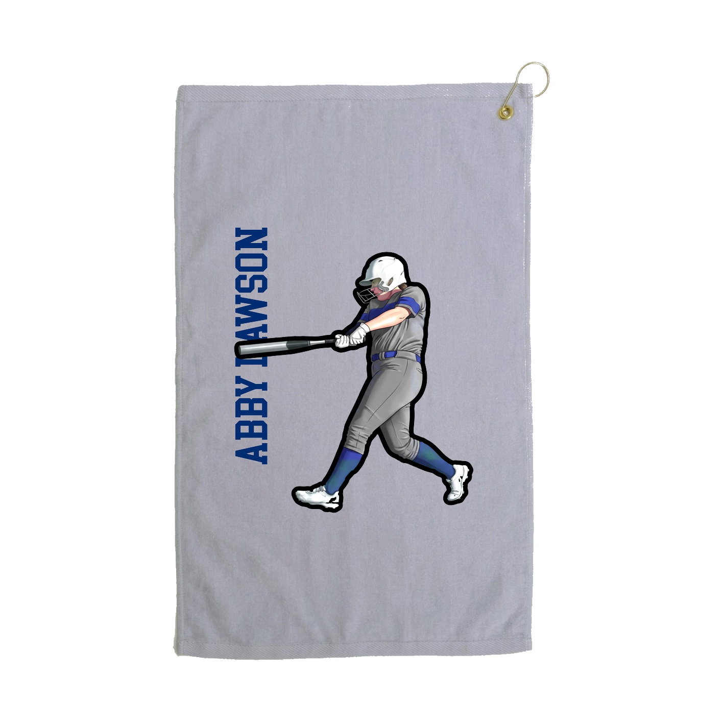 Golf Towel — Name Vertical in Grey