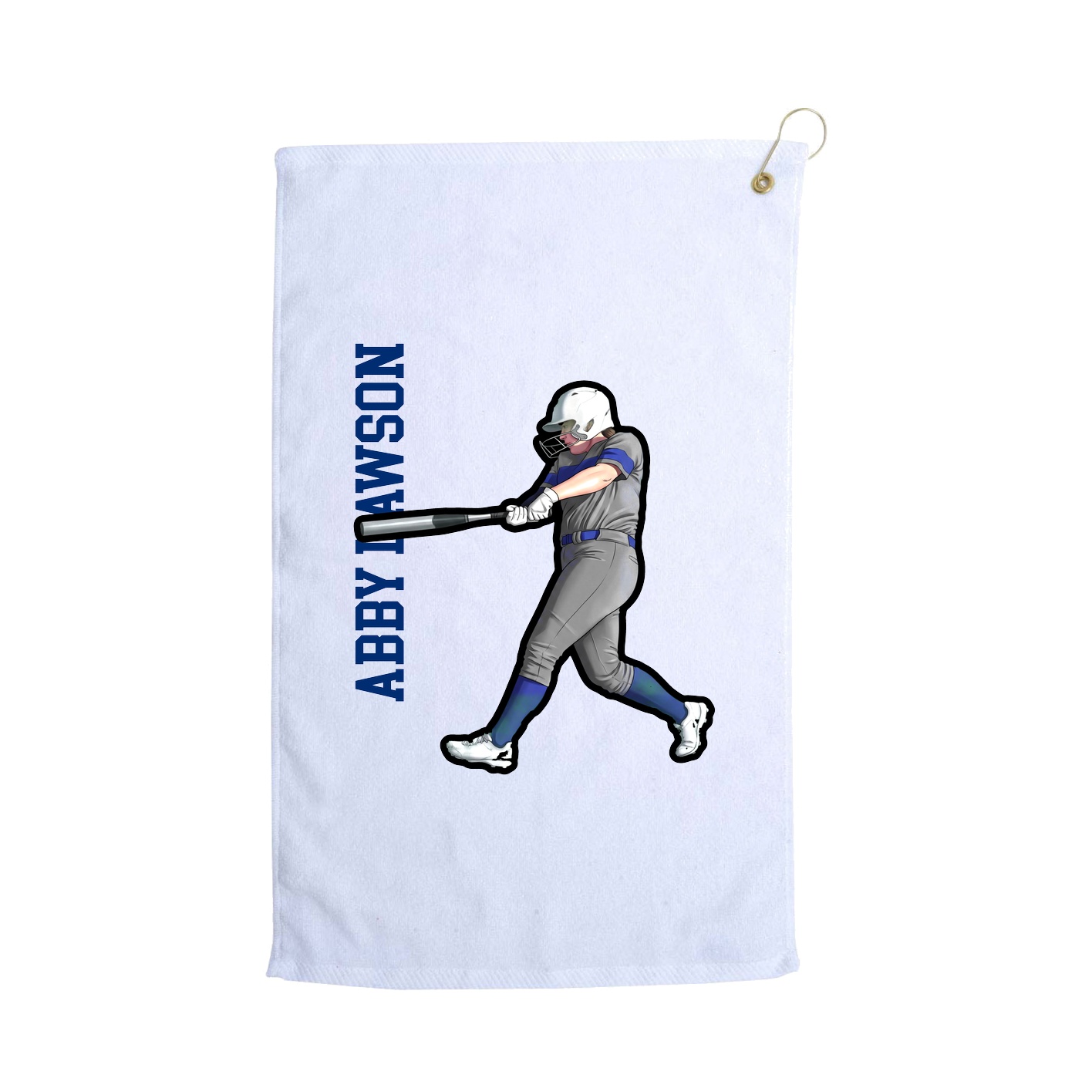 Golf Towel — Name Vertical in White