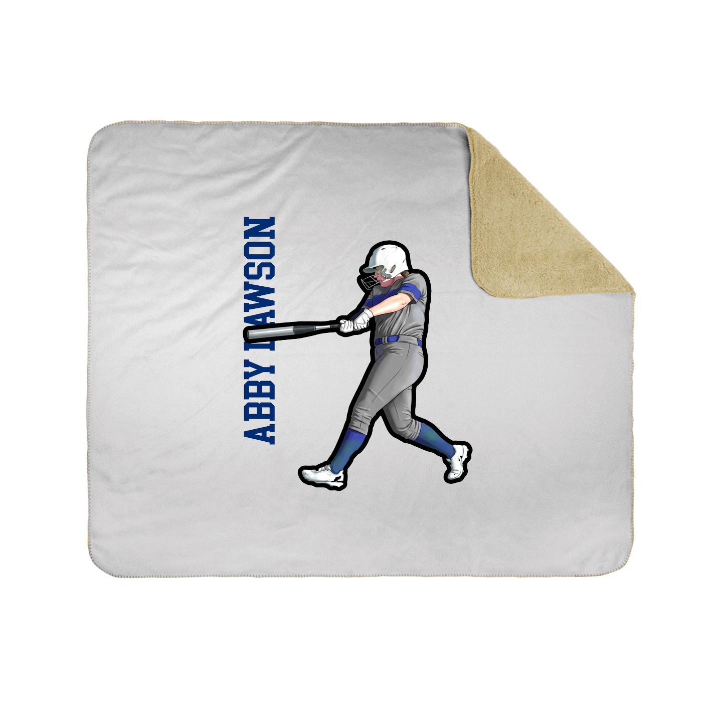 Throw Blanket — Name Vertical in White