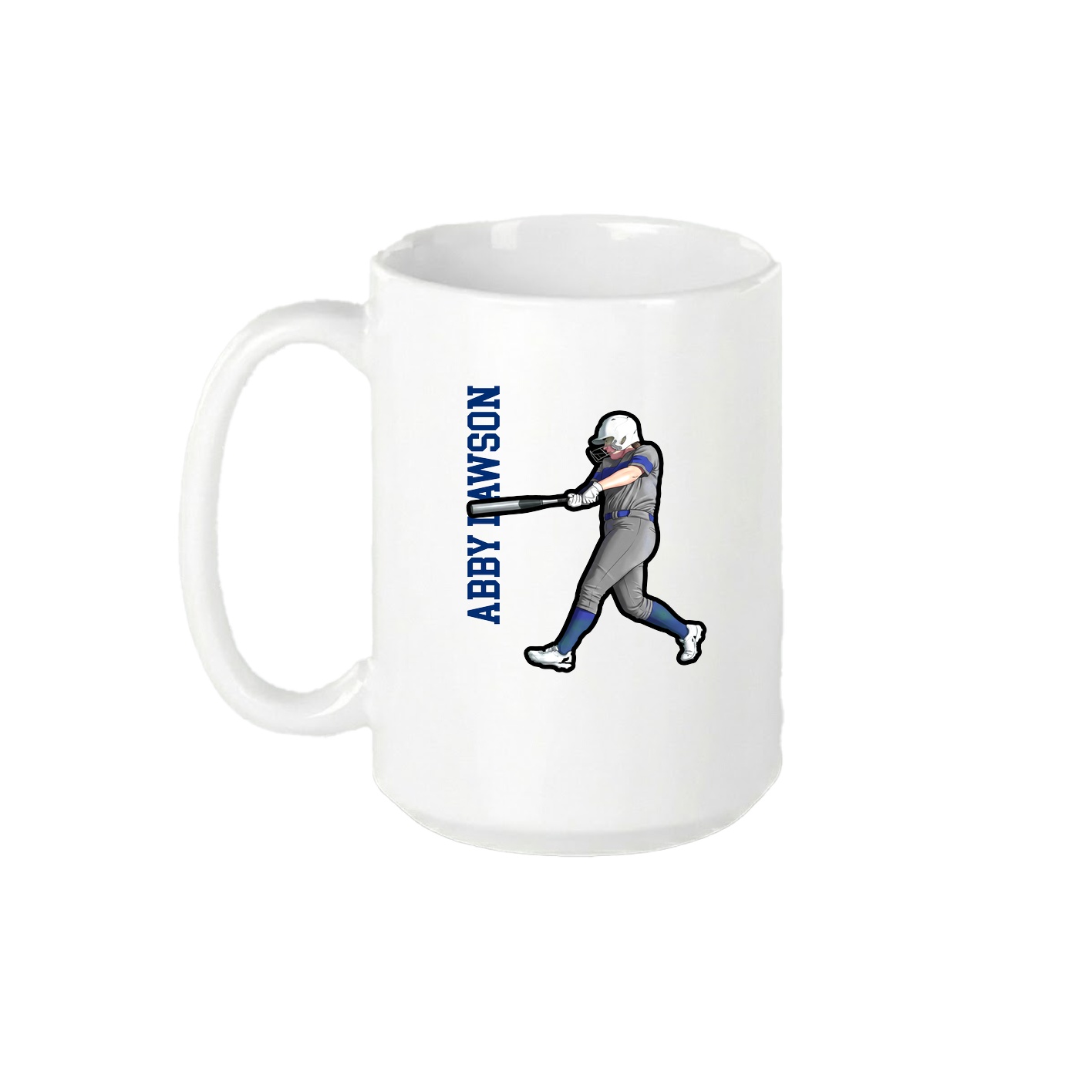 15oz Coffee Mug — Name Vertical in White