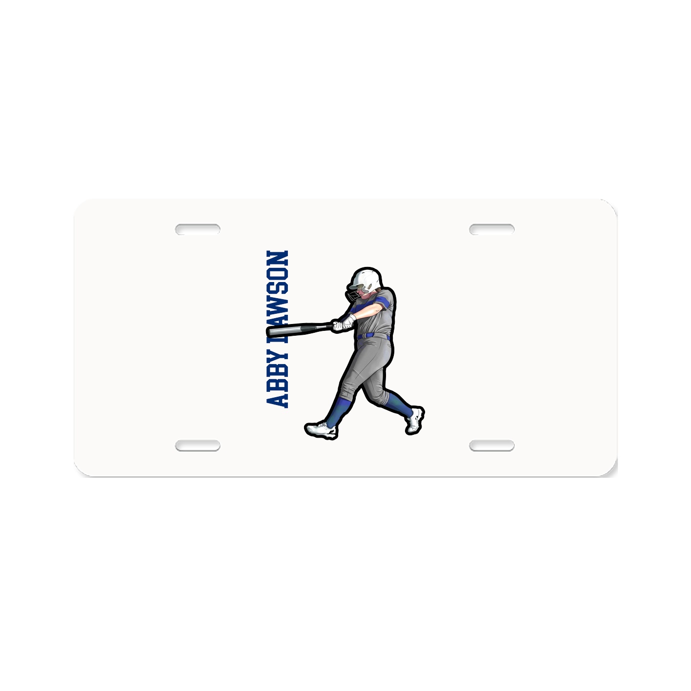 License Plate — Name Vertical in Classic