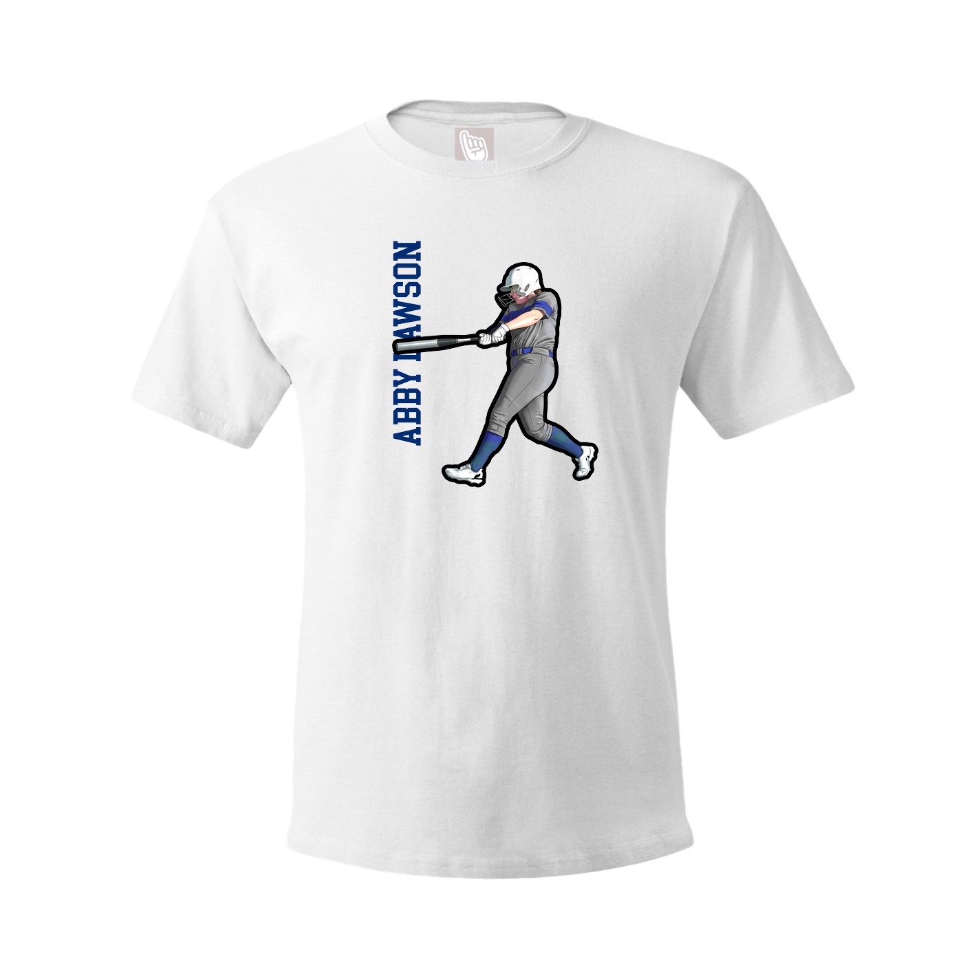 Youth Tee — Name Vertical in White