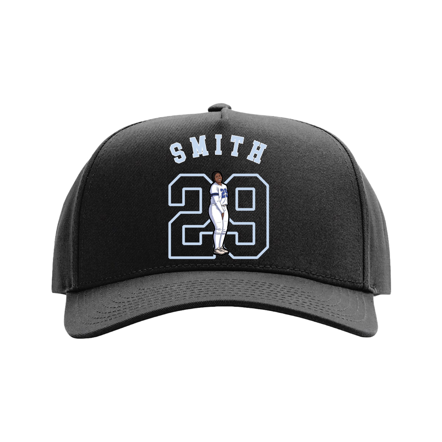 Full Fabric Five-Panel Champ Cap — Shirsey Arch in Black