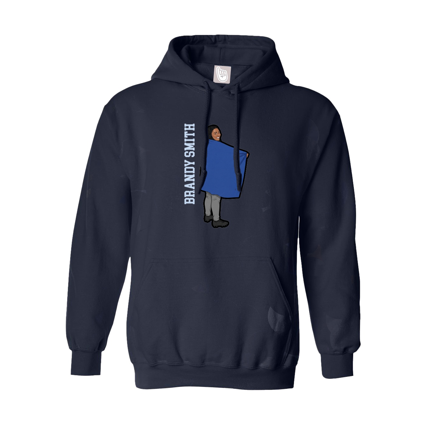 Youth Hoodie — Name Vertical in Navy