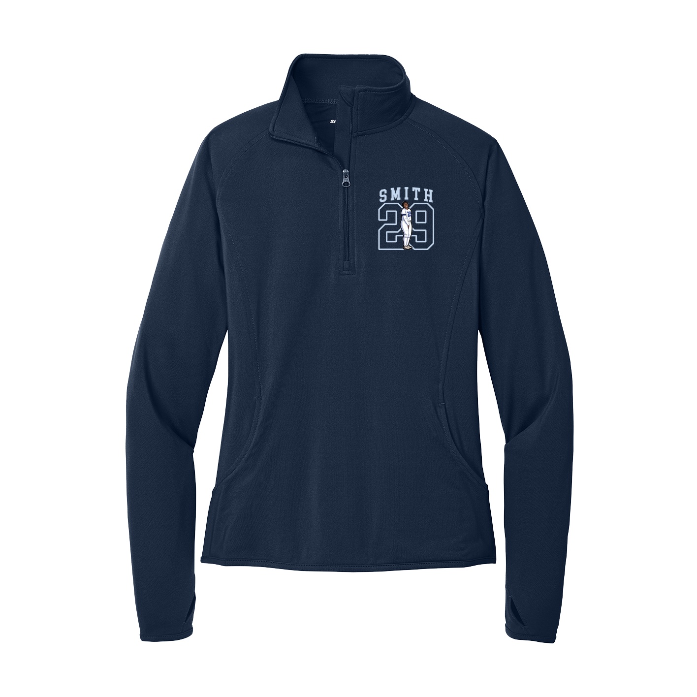 Women's Q-Zip Pullover — Shirsey in Navy
