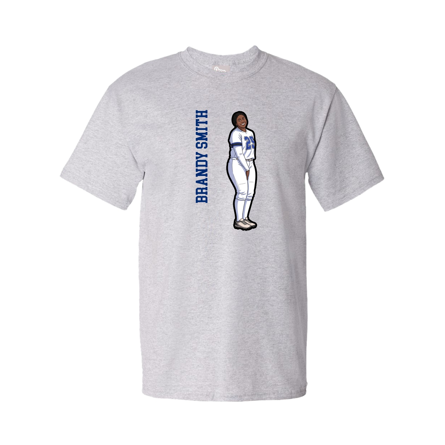 Youth Tee — Name Vertical in Grey