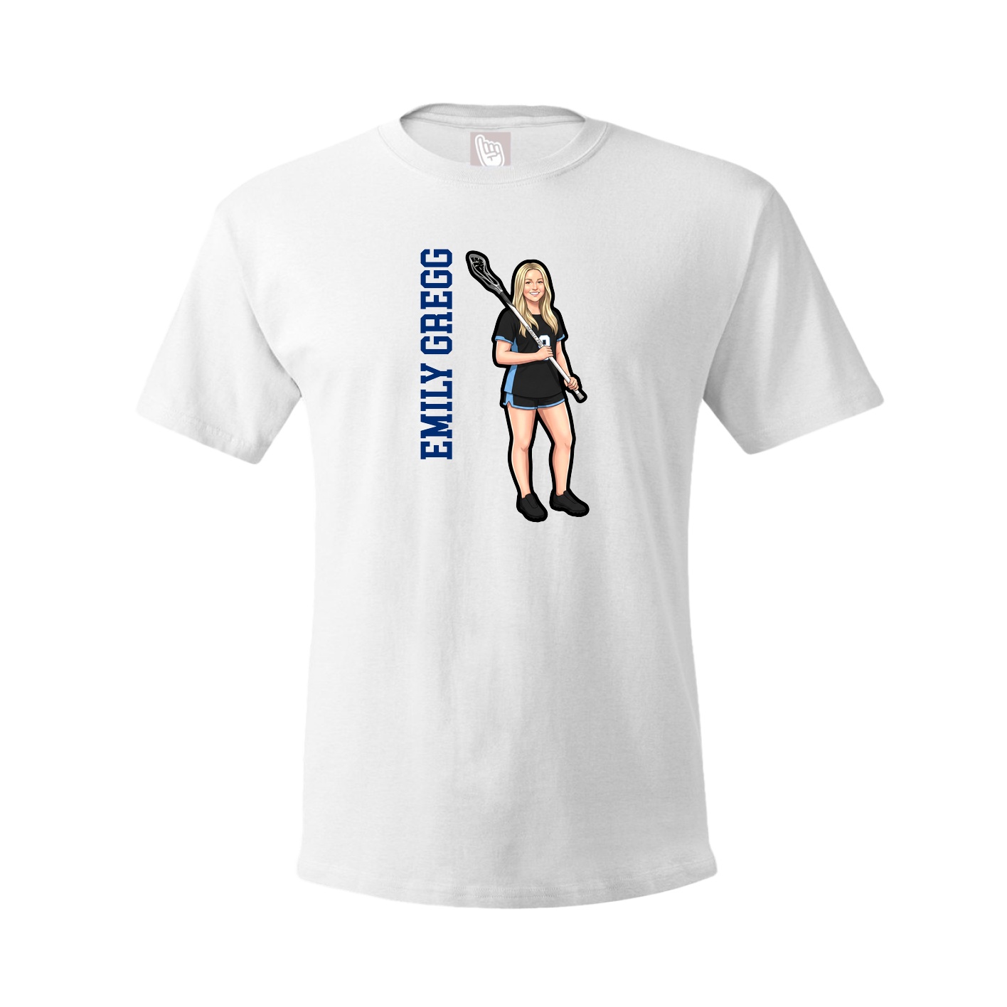 Youth Tee — Name Vertical in White