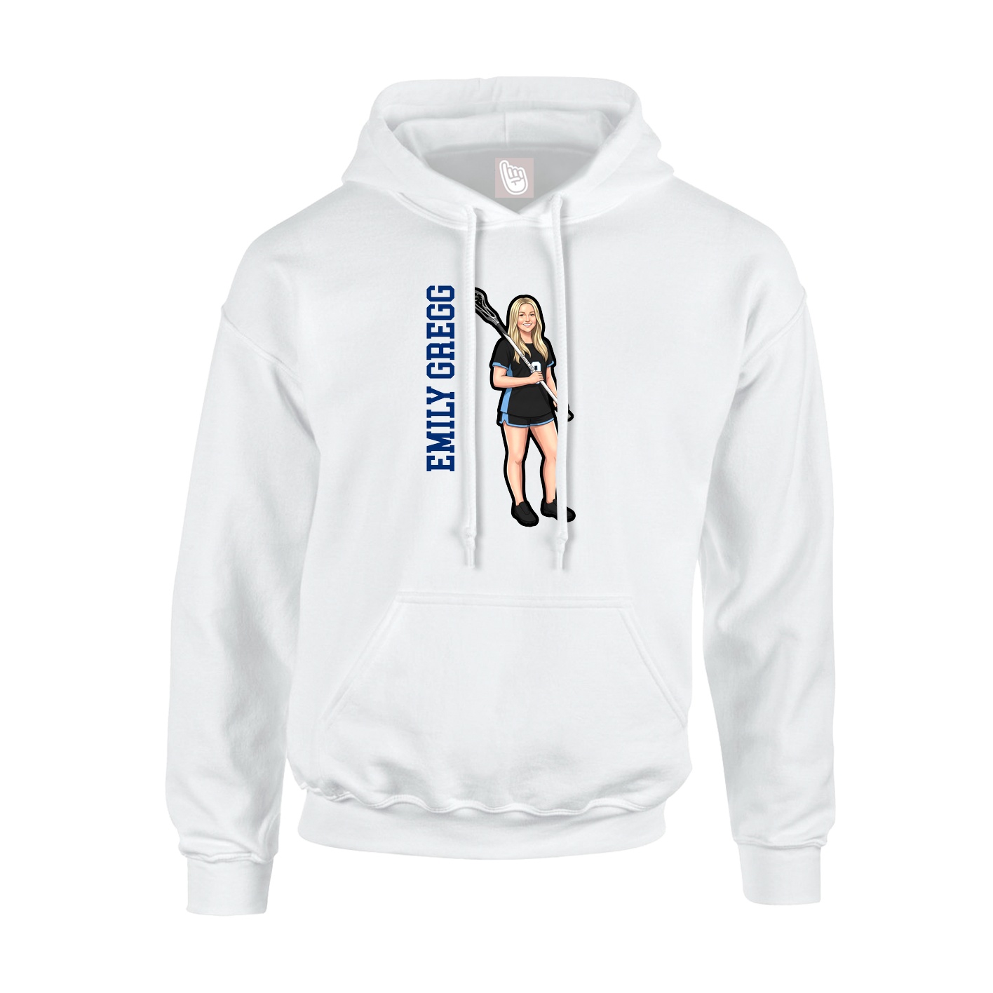 Hoodie — Name Vertical in White