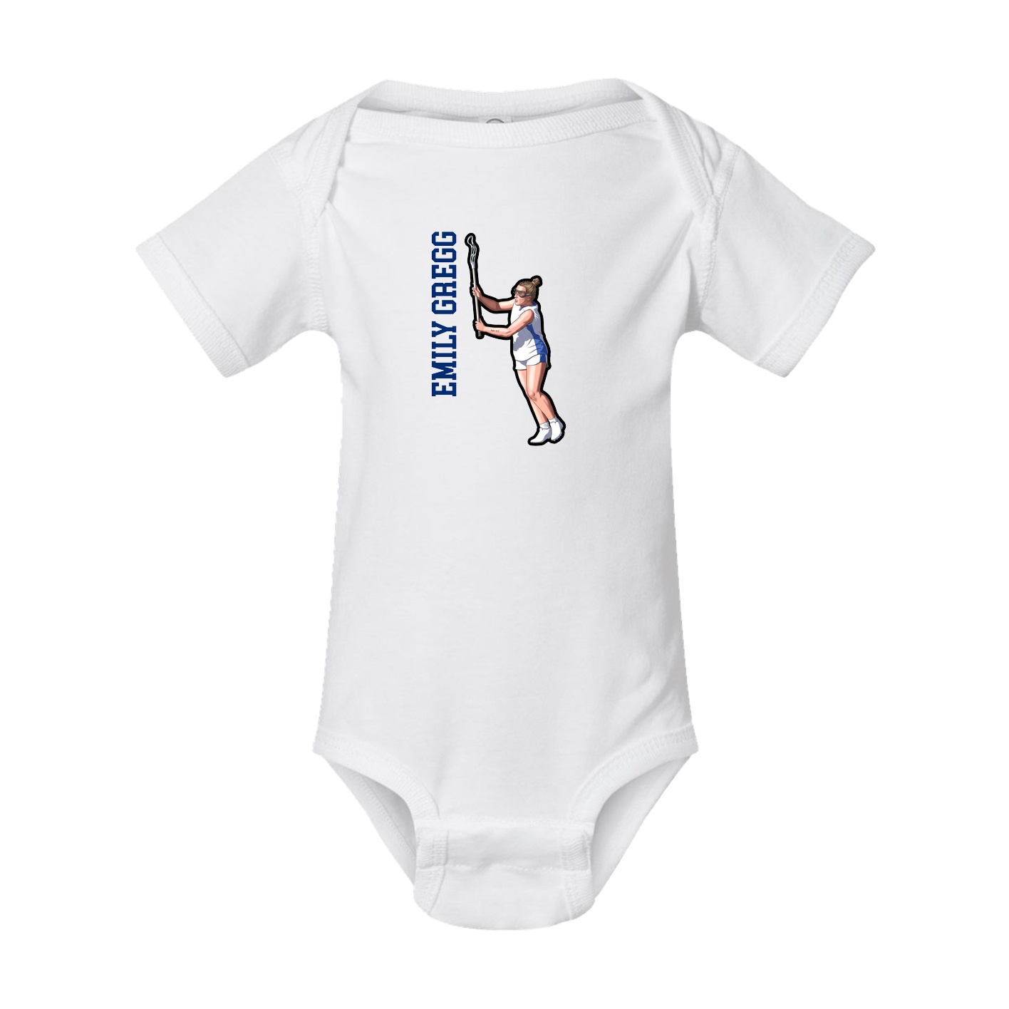 Baby Onesie — Name Vertical in White