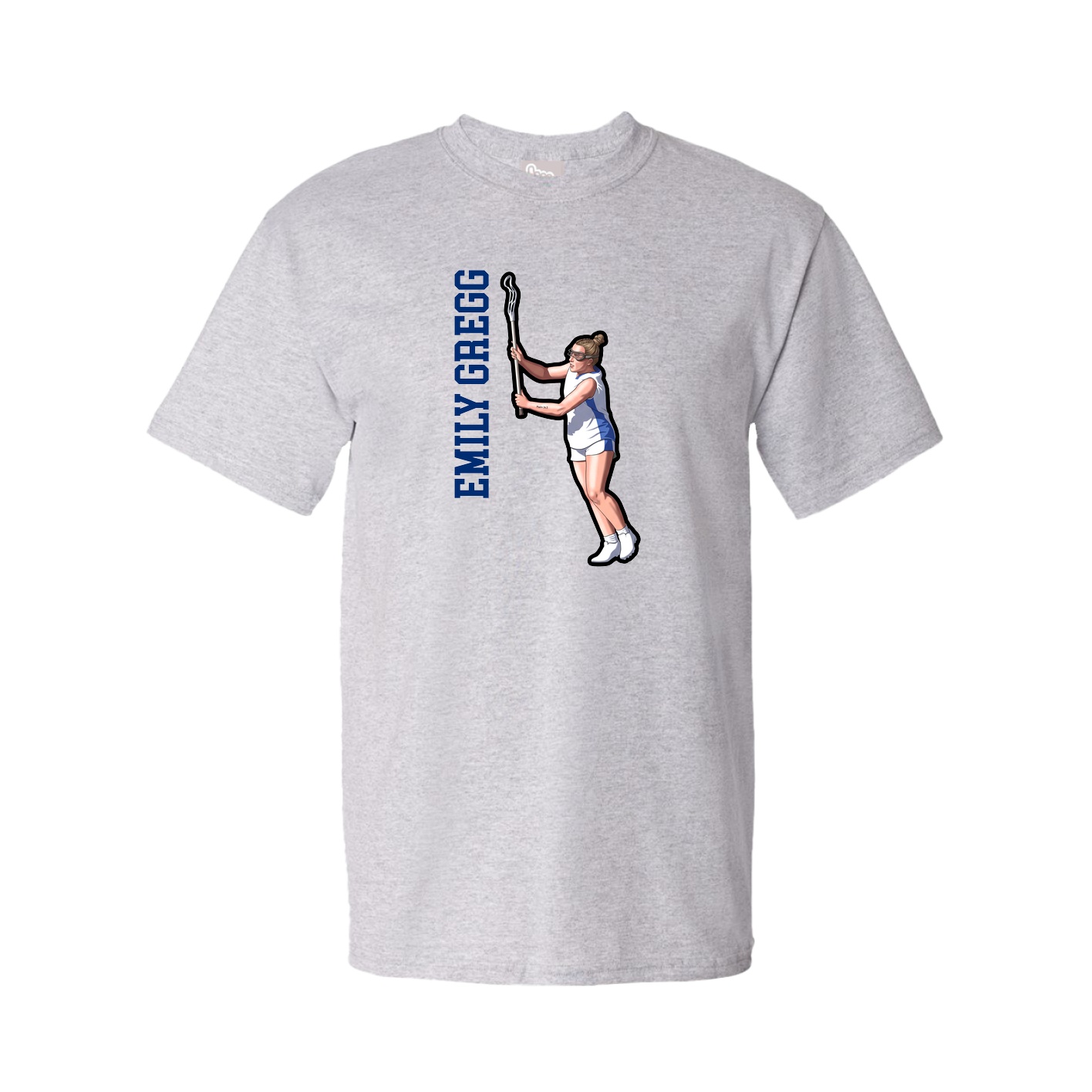 Youth Tee — Name Vertical in Grey