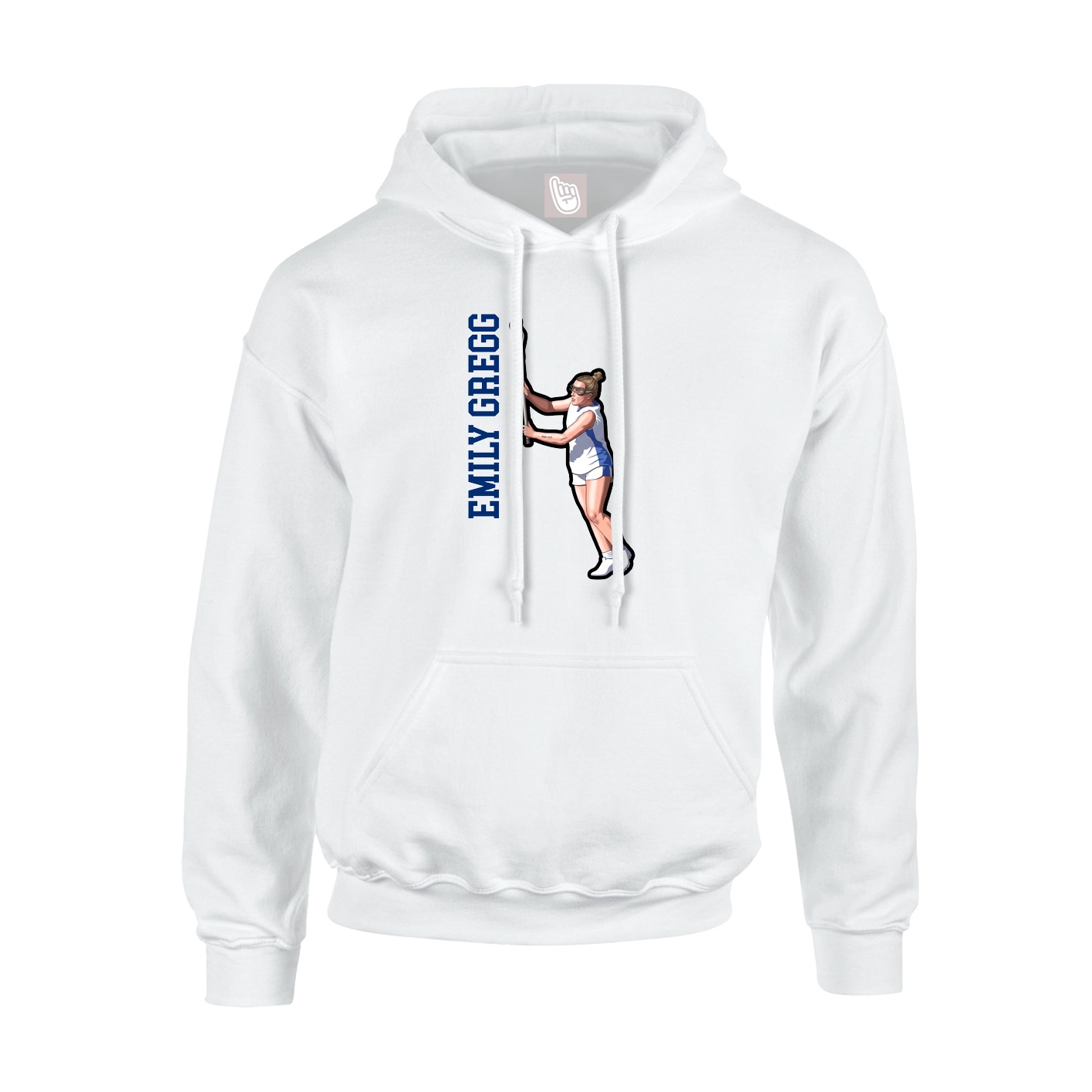 Youth Hoodie — Name Vertical in White