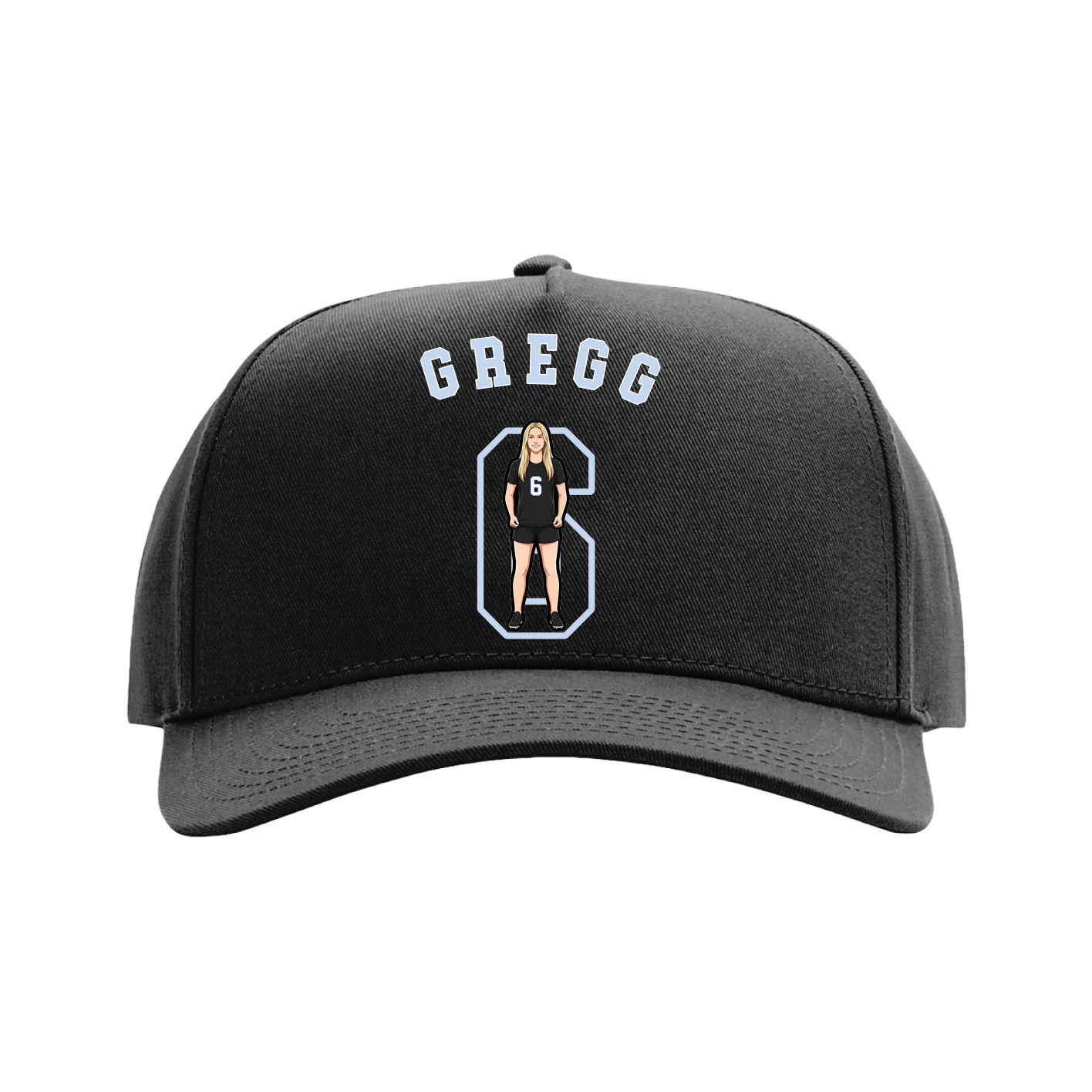 Full Fabric Five-Panel Champ Cap — Shirsey Arch in Black