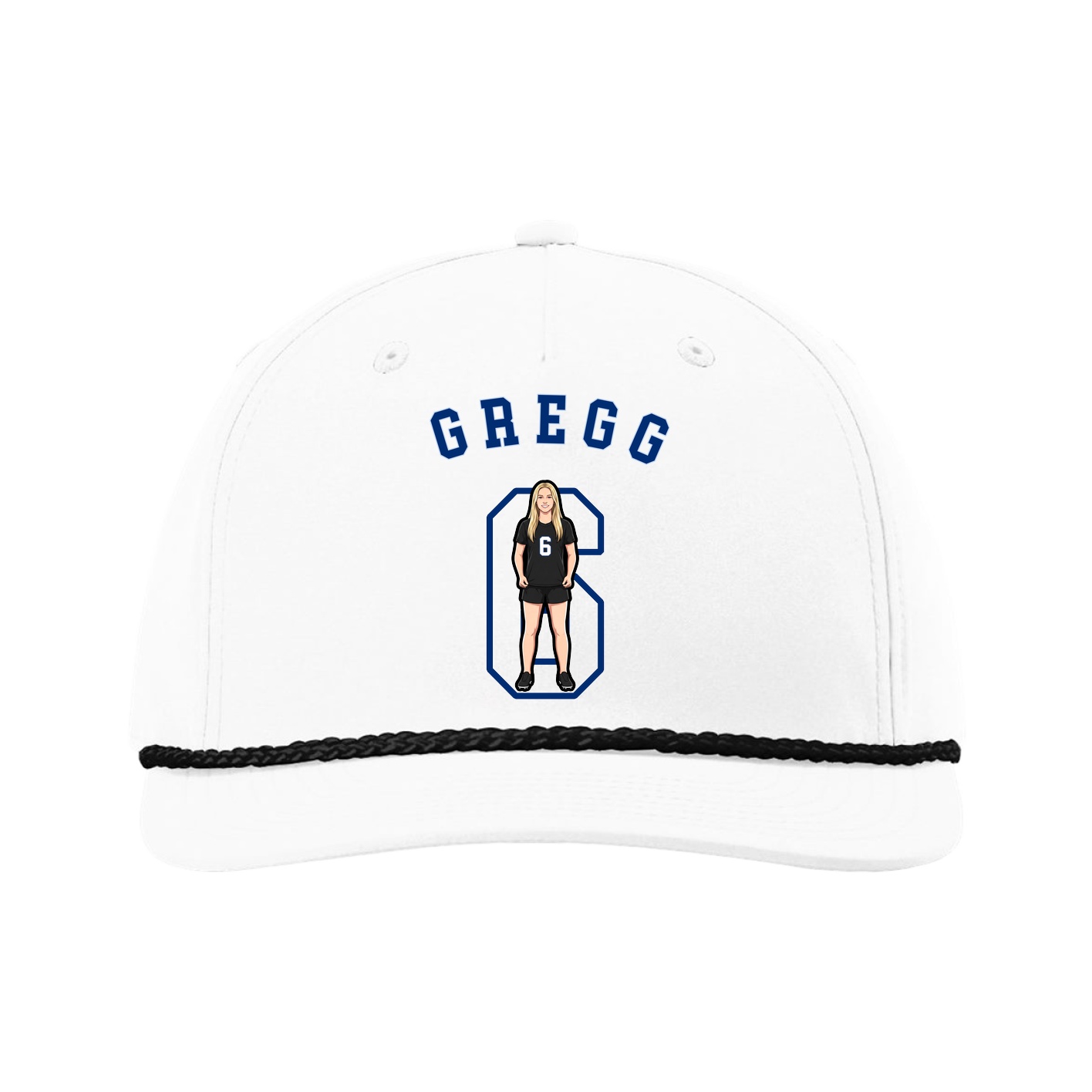 Five-Panel Classic Rope Cap — Shirsey Arch in White