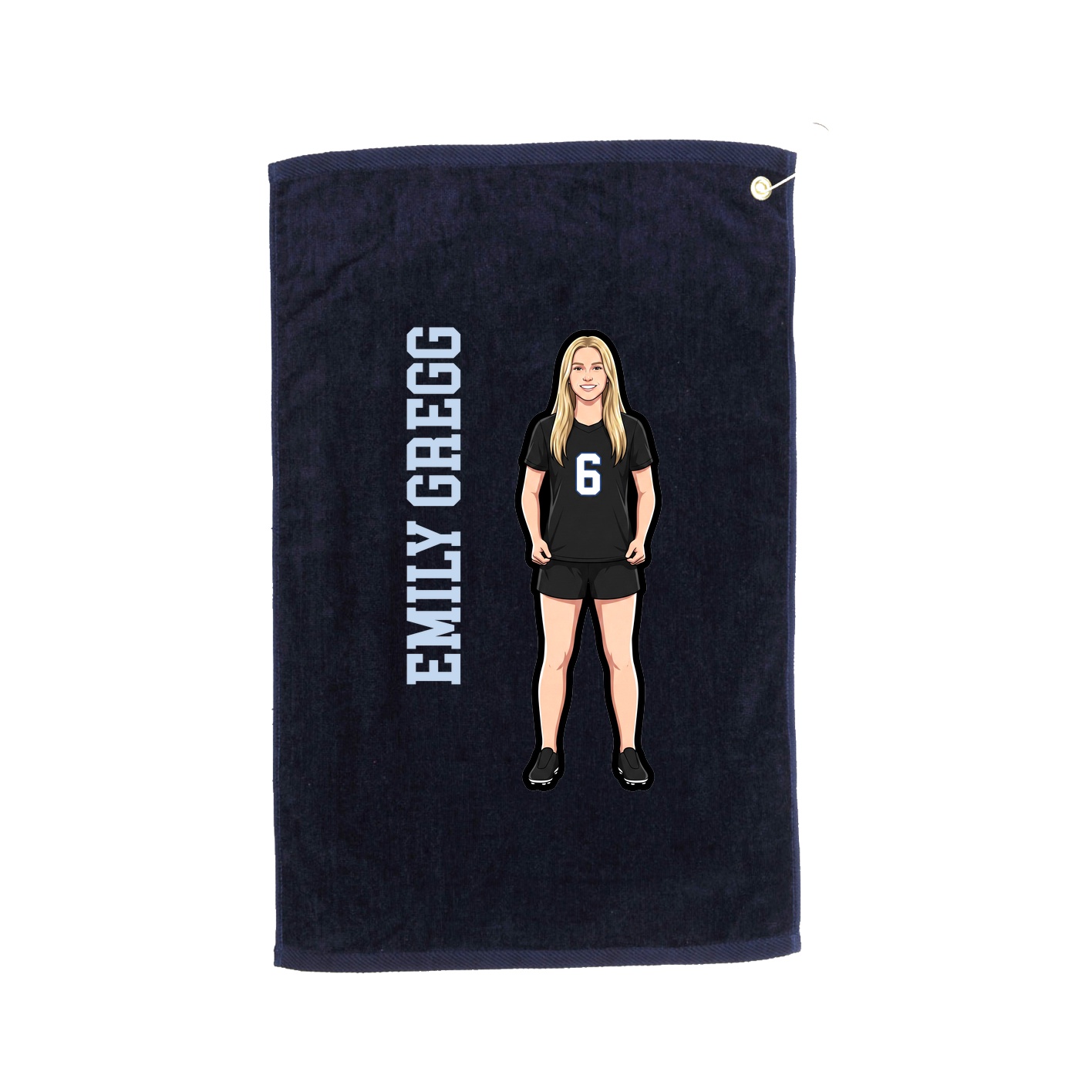 Golf Towel — Name Vertical in Navy