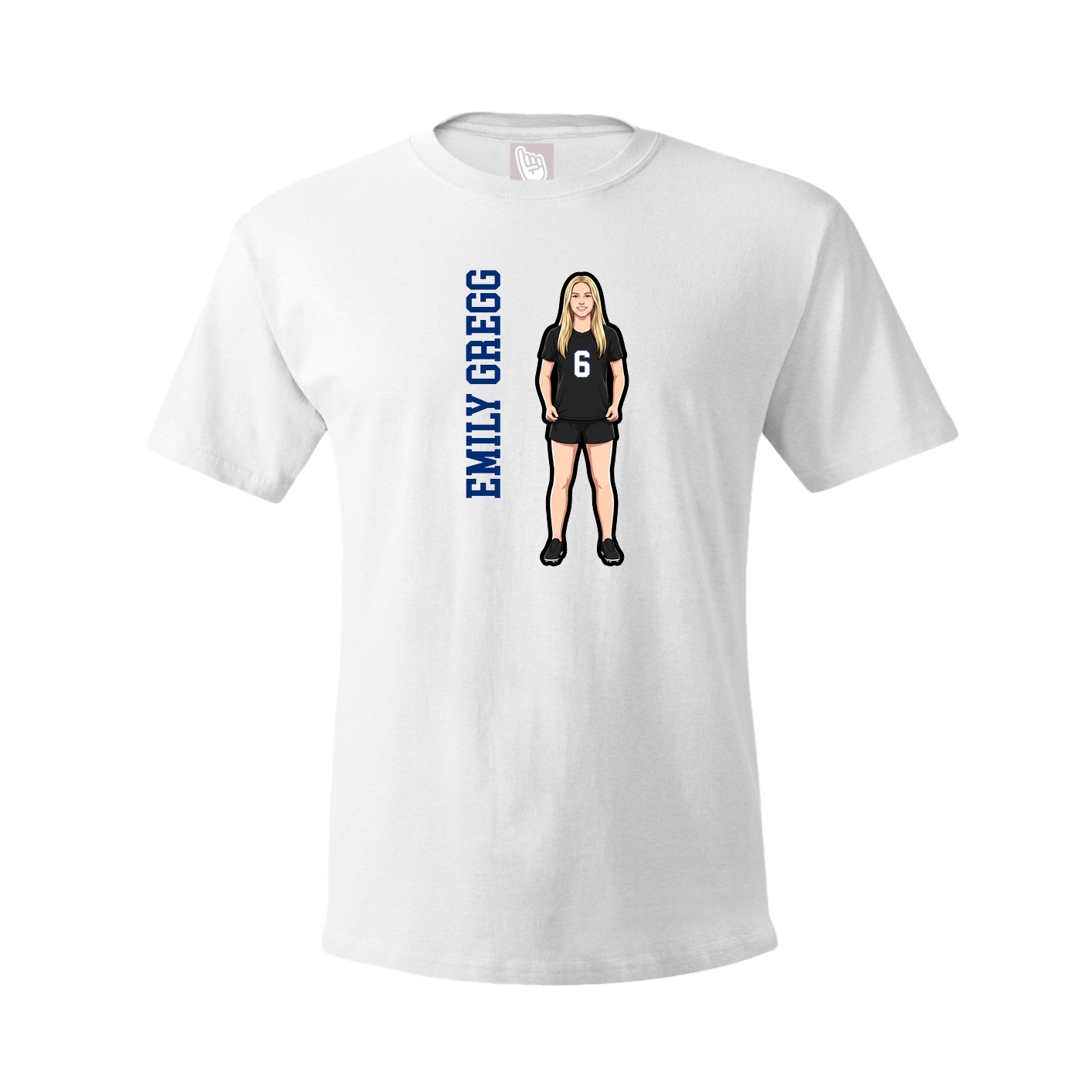 Tee — Name Vertical in White