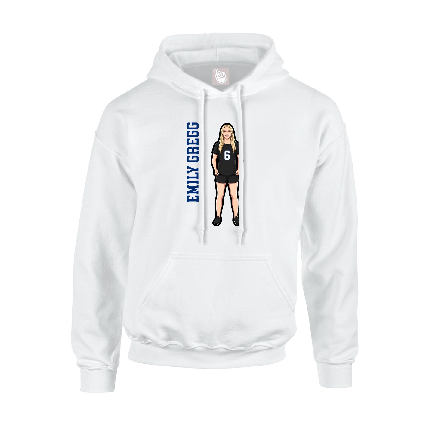 Hoodie — Name Vertical in White