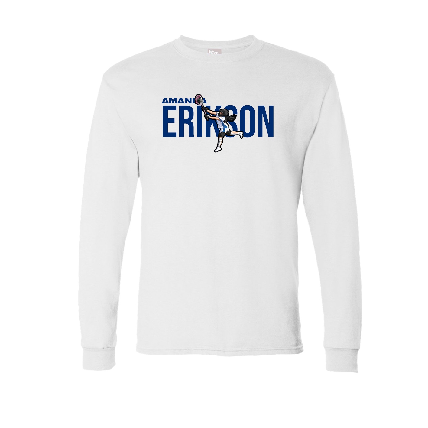 Long Sleeve Tee — Player Name in White