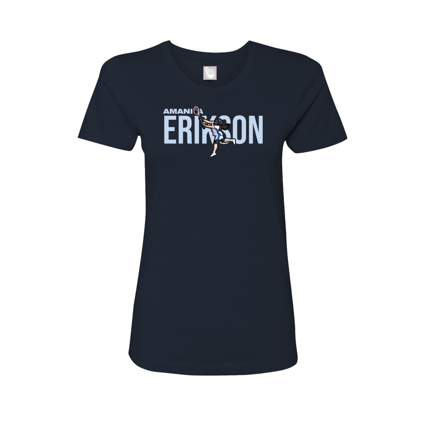 Fitted Women's Tee — Player Name in Navy