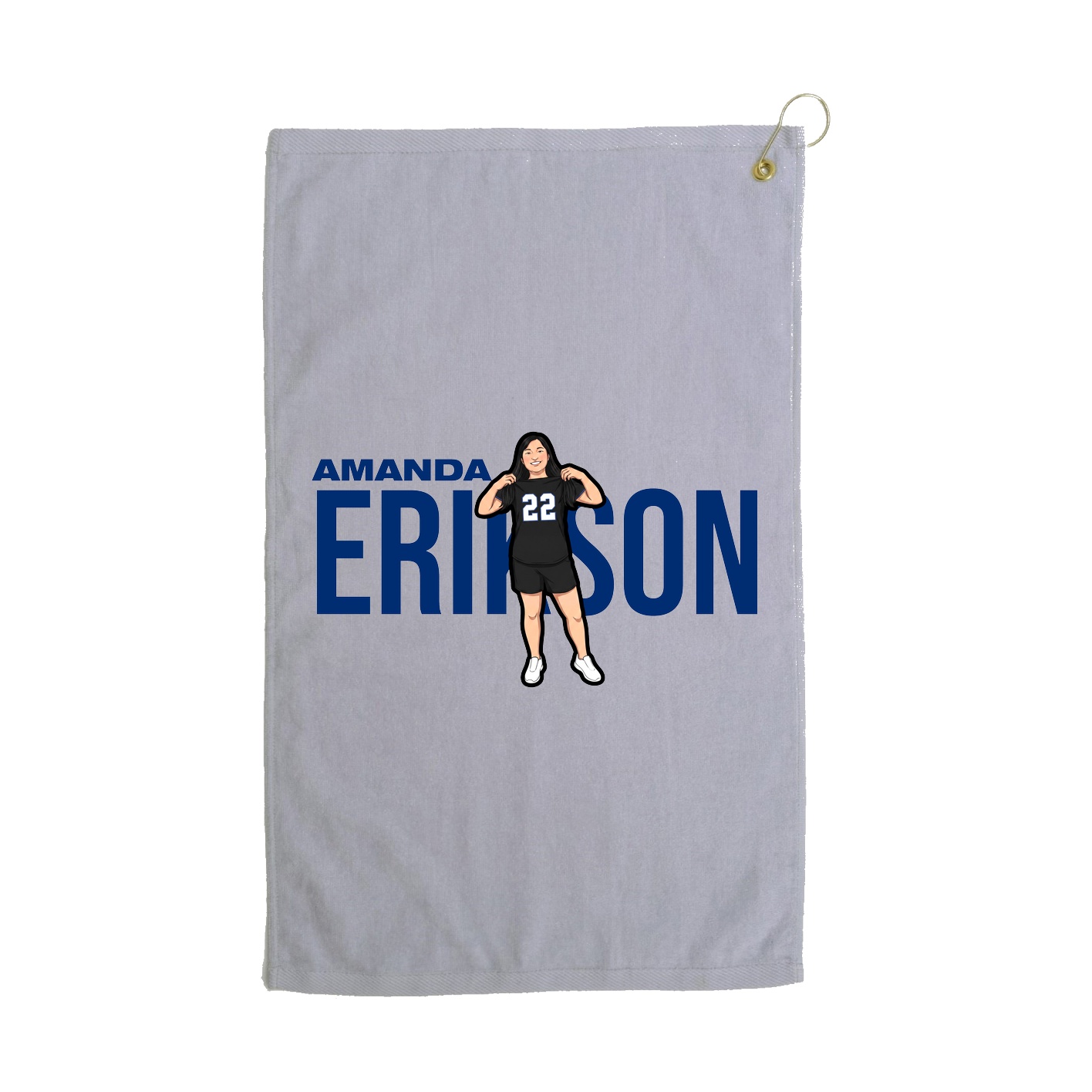 Golf Towel — Player Name in Grey