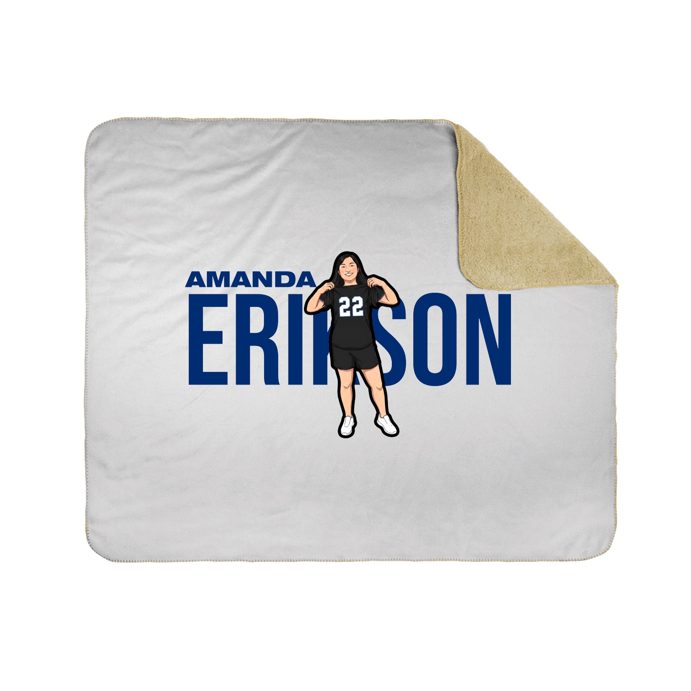 Throw Blanket — Player Name in White