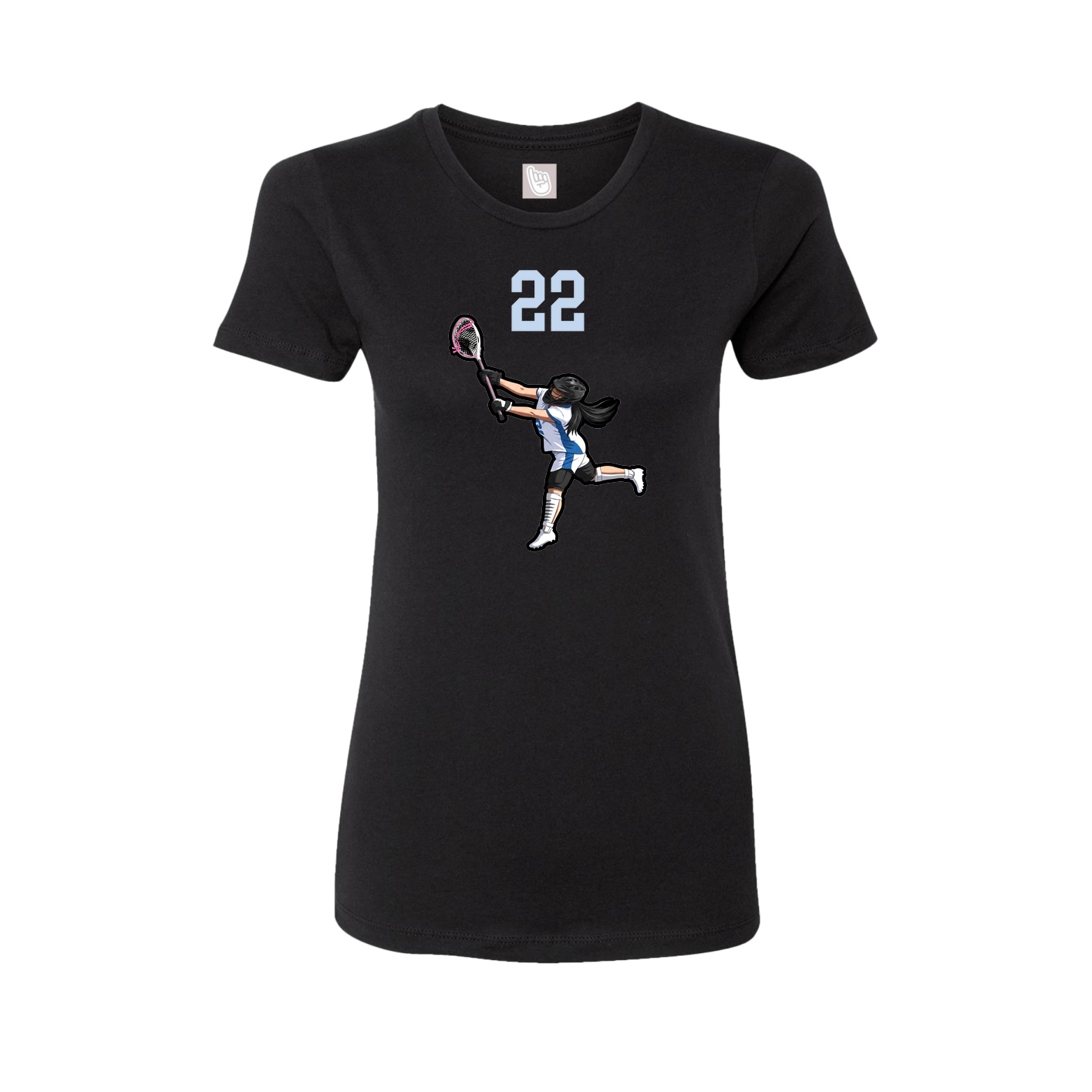 Fitted Women's Tee — Number Top in Black