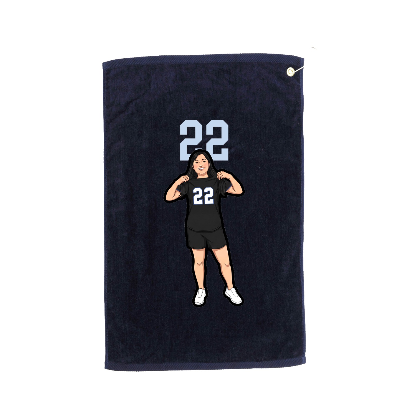 Golf Towel — Number Top in Navy