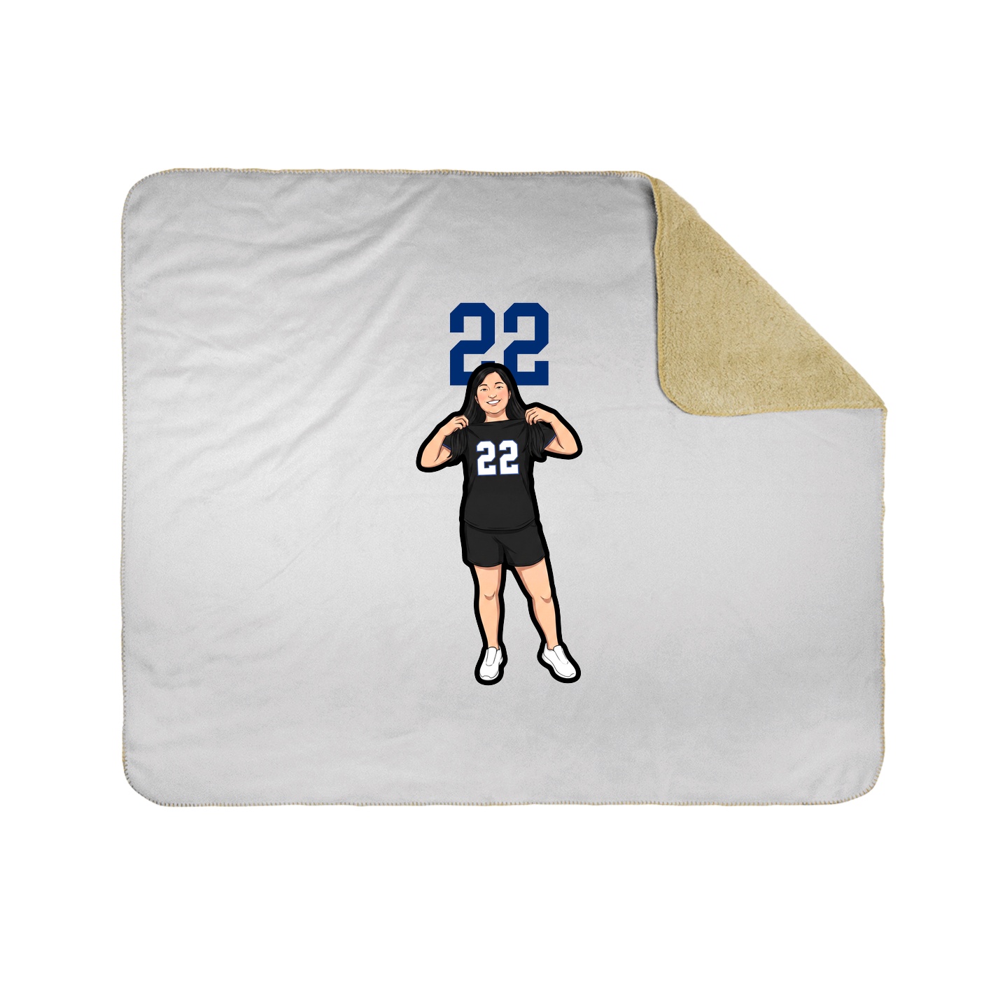 Throw Blanket — Number Top in White