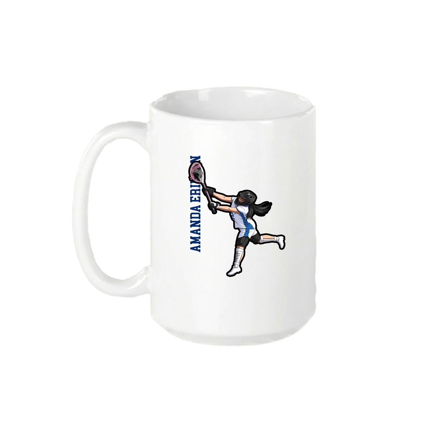 15oz Coffee Mug — Name Vertical in White