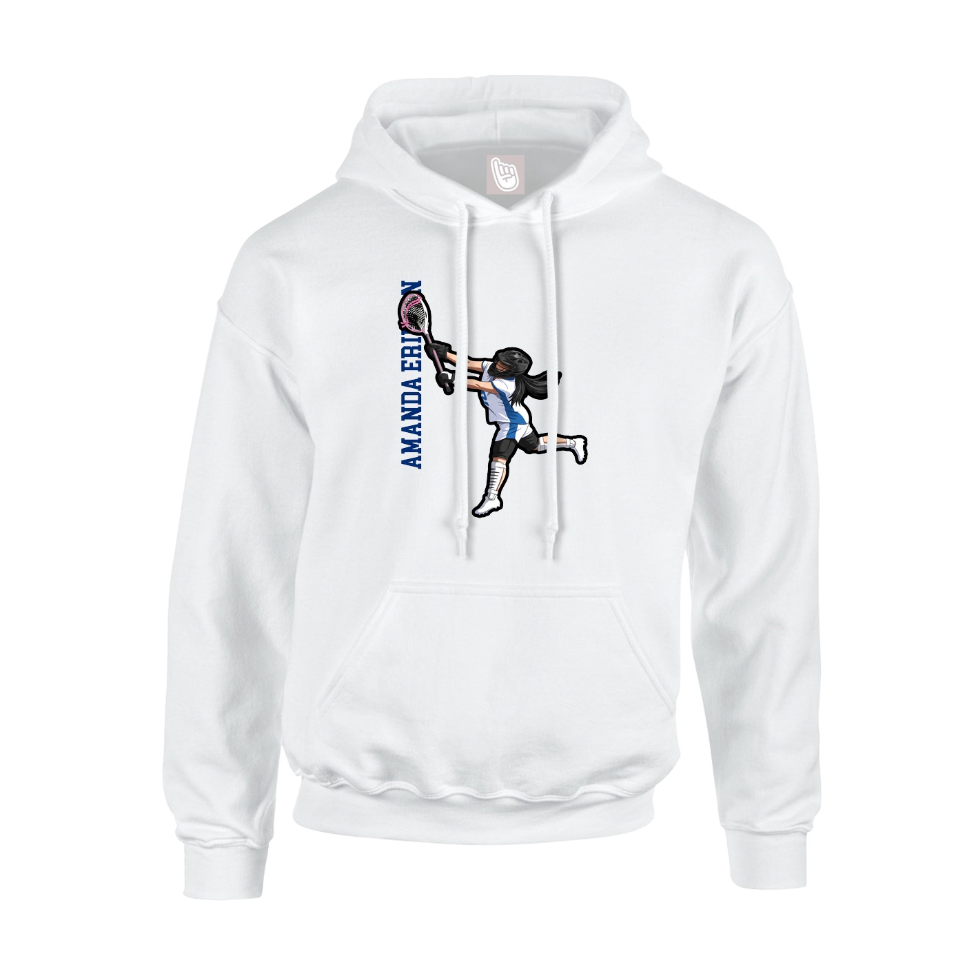 Hoodie — Name Vertical in White