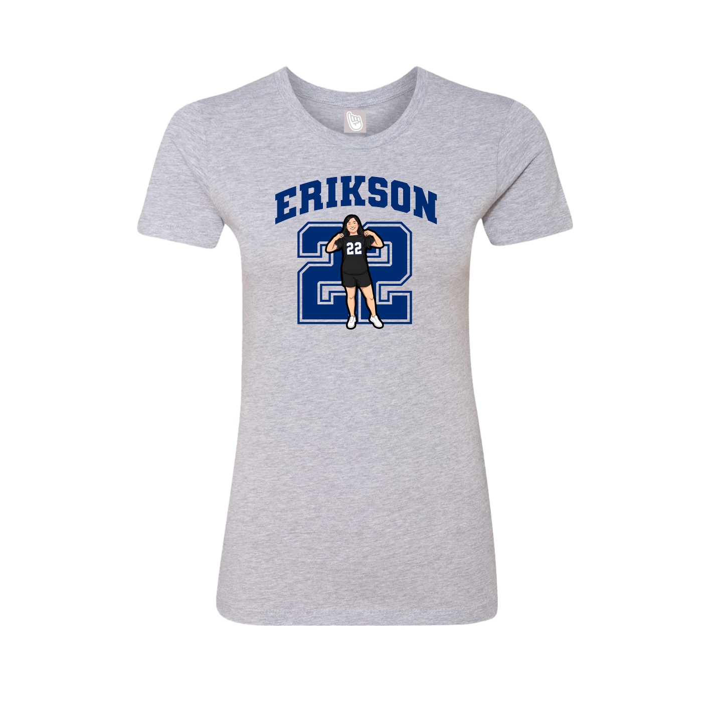 Fitted Women's Tee — Number in Grey