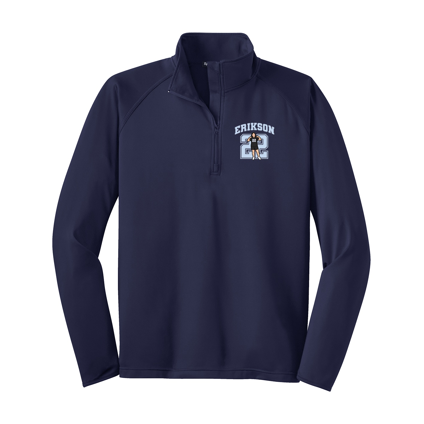 Q-Zip Pullover — Number in Navy