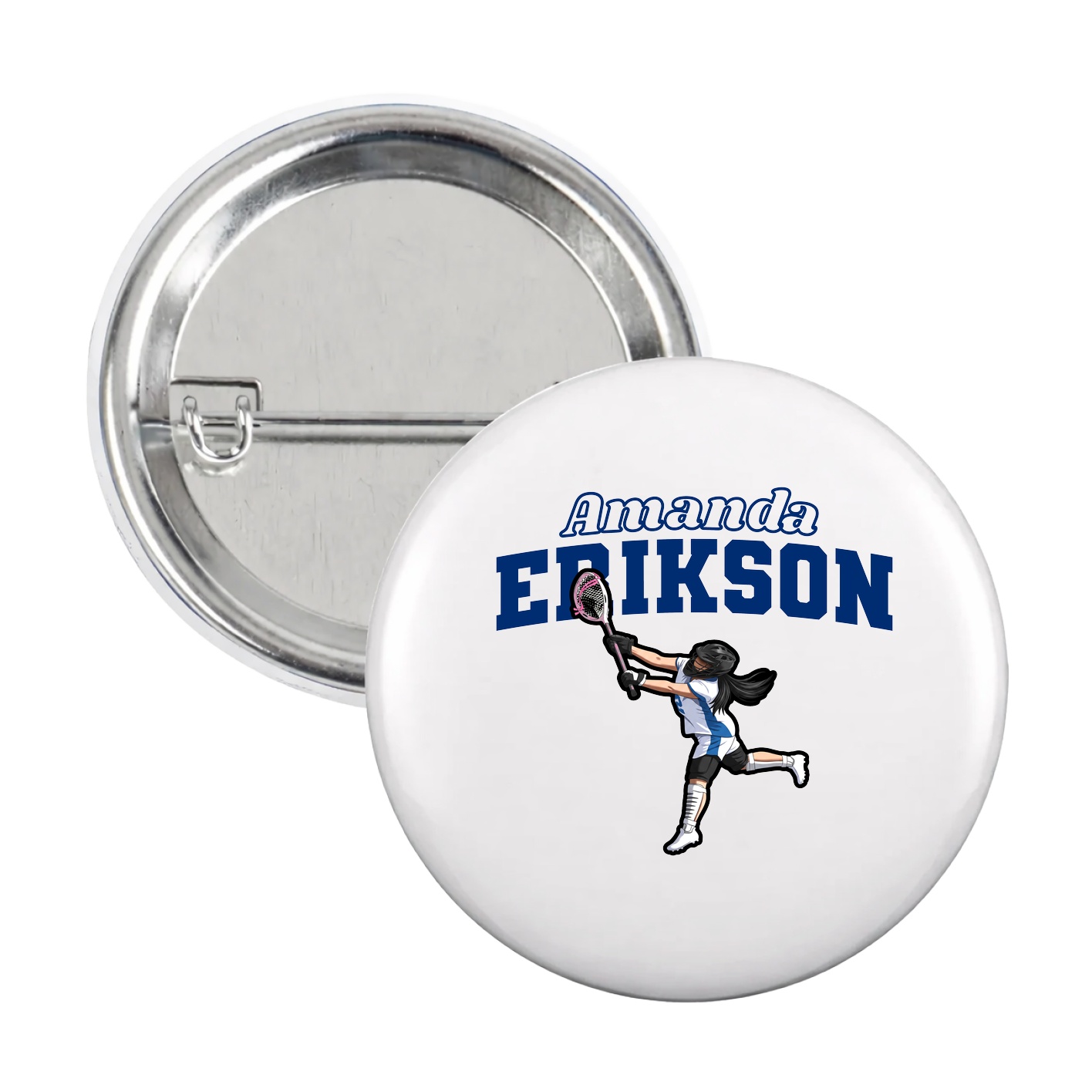 Game Day Button — Name Arch in White