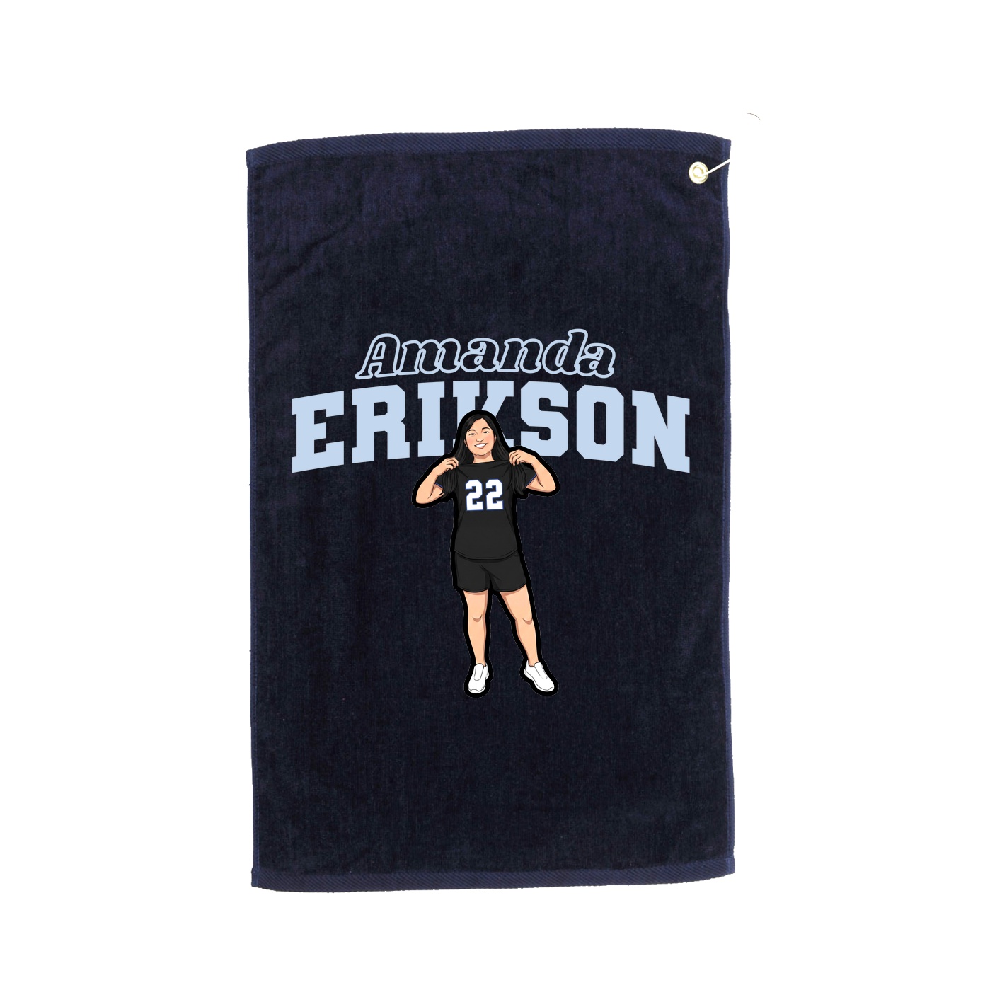 Golf Towel — Name Arch in Navy