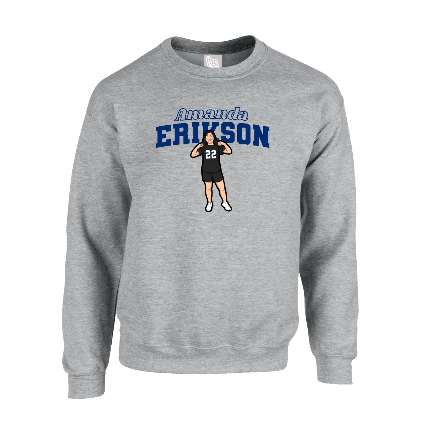 Fleece Crew — Name Arch in Grey