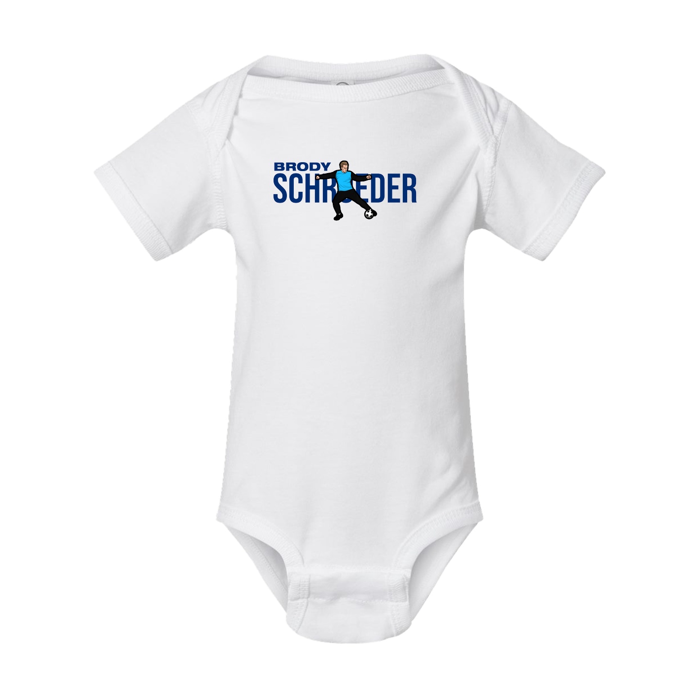 Baby Onesie — Player Name in White