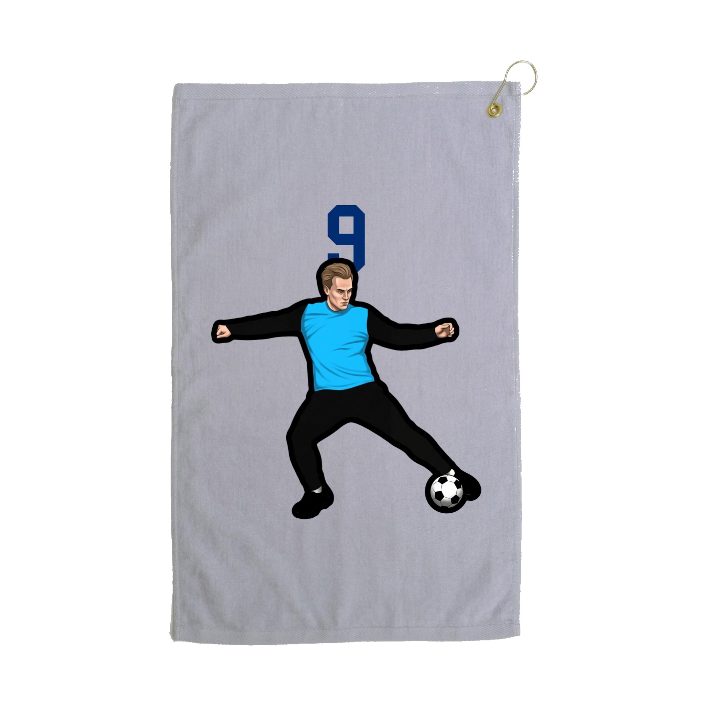Golf Towel — Number Top in Grey