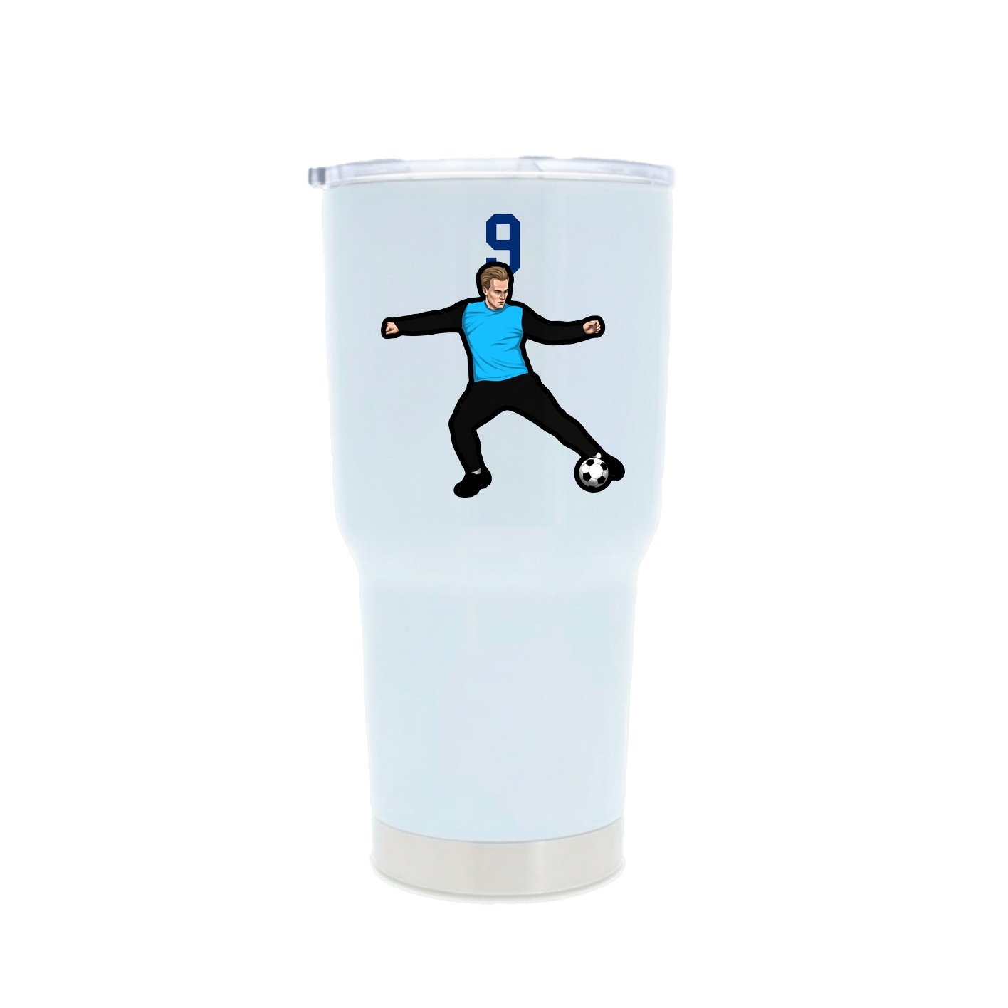 30oz Stainless Steel Tumbler — Number Top in White
