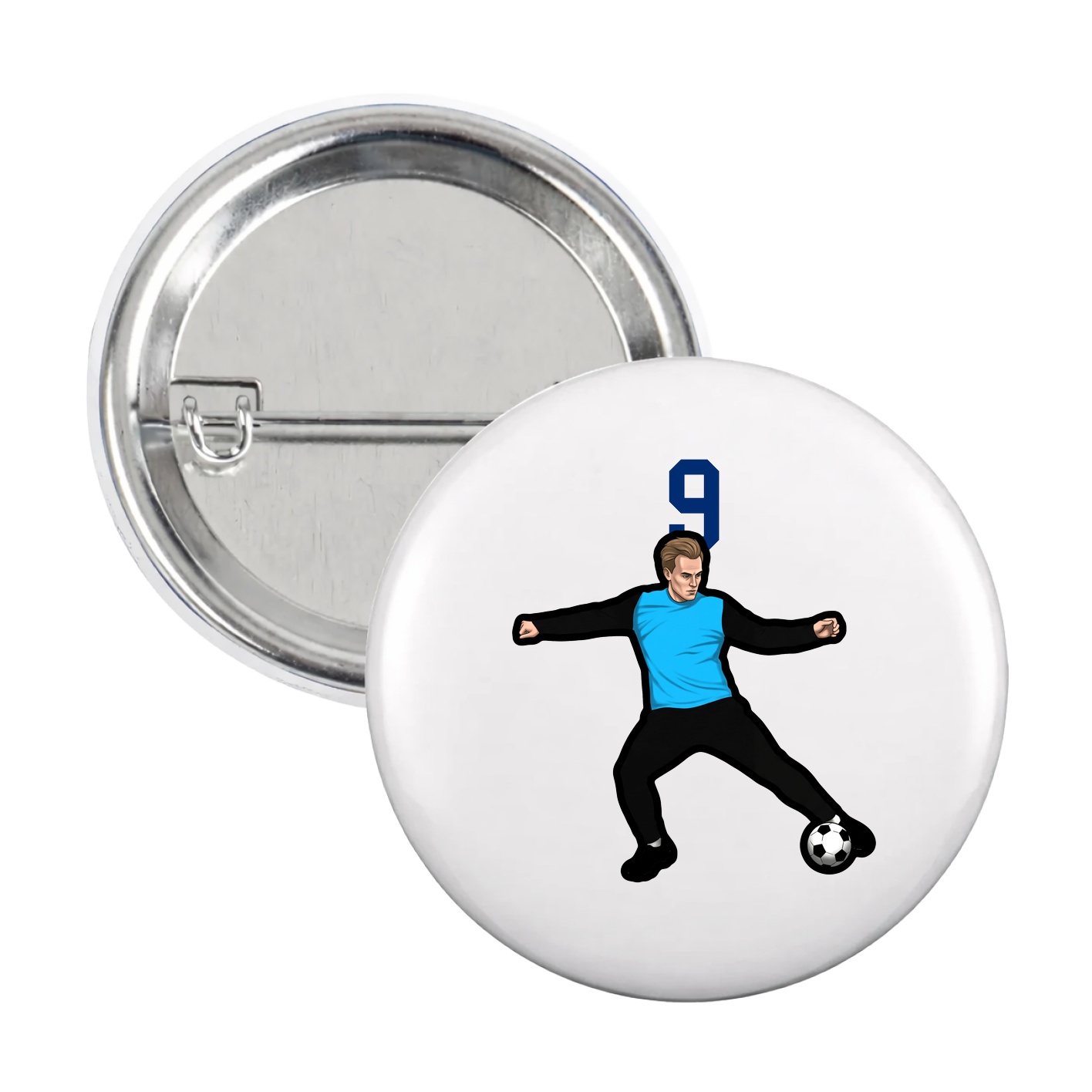 Game Day Button — Number Top in White