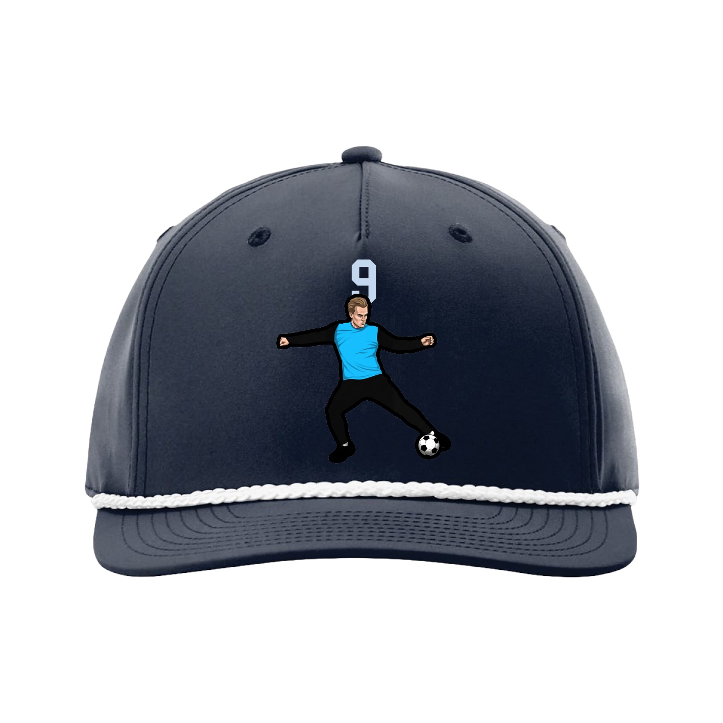 Five-Panel Classic Rope Cap — Number Top in Navy
