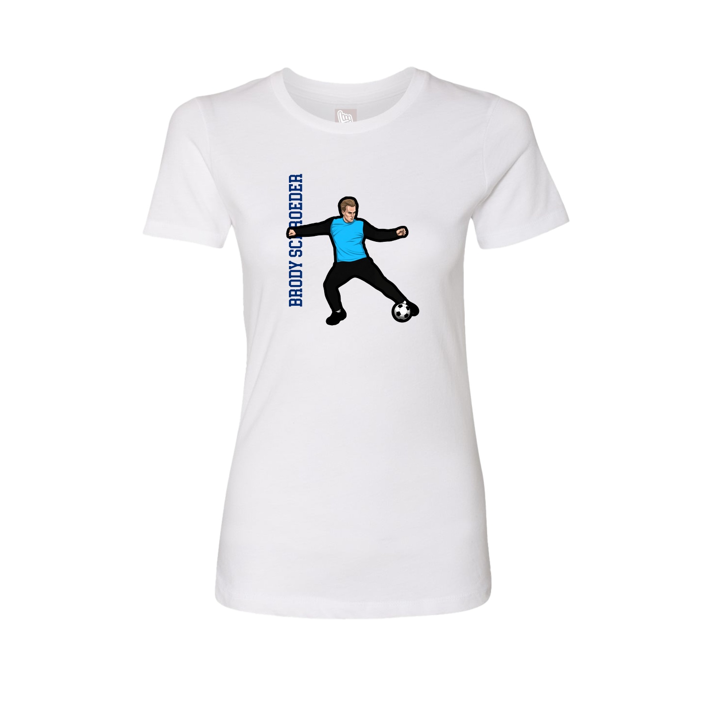 Fitted Women's Tee — Name Vertical in White