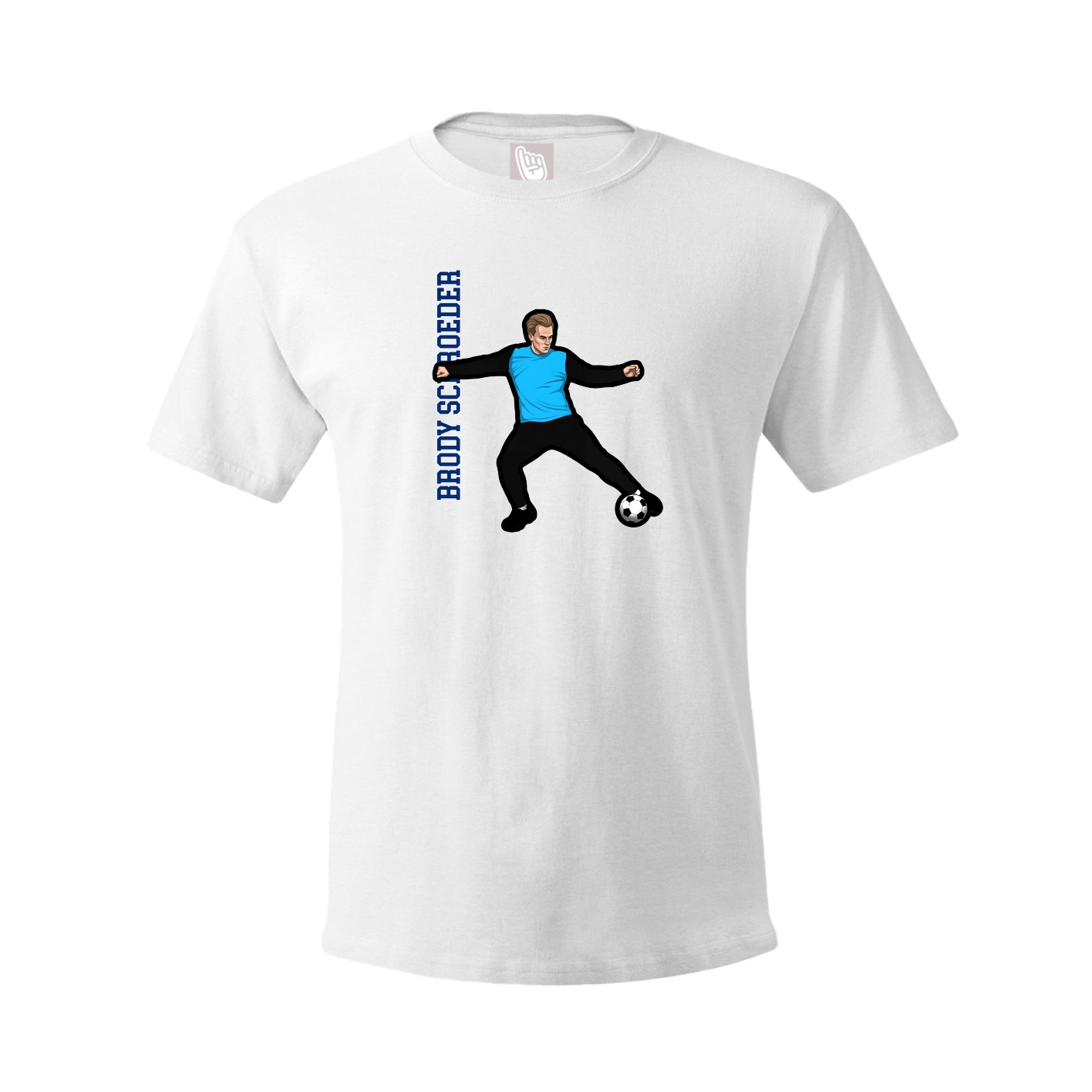 Youth Tee — Name Vertical in White