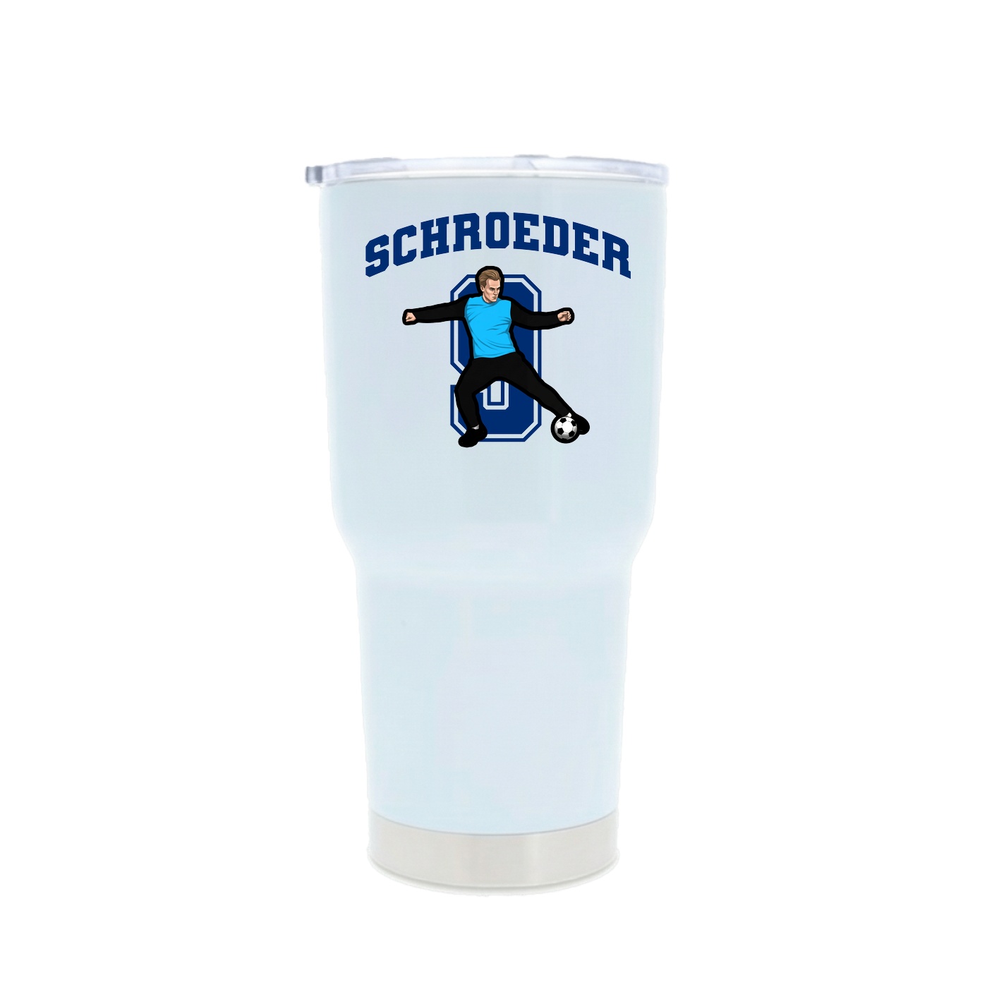 30oz Stainless Steel Tumbler — Number in White